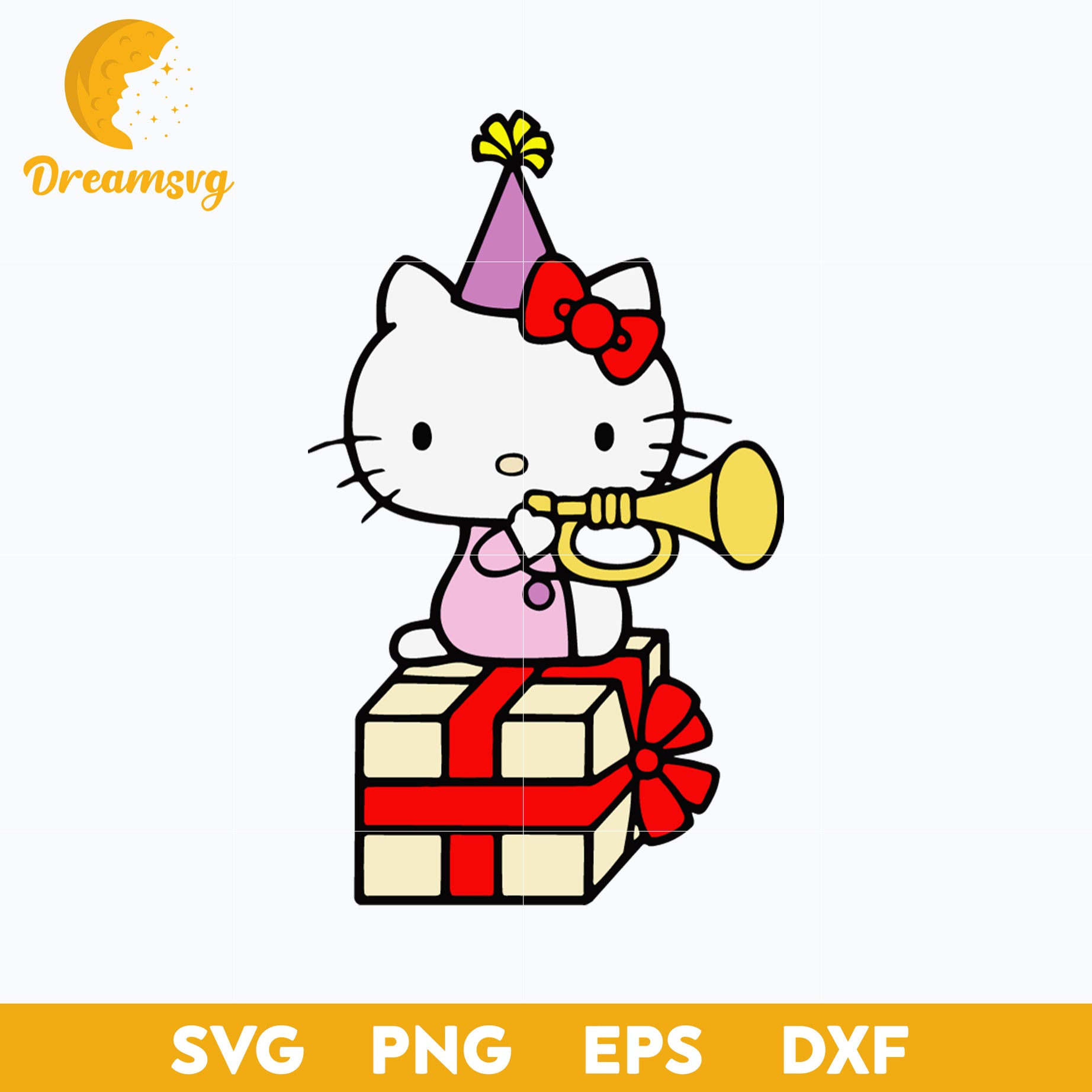 Hello Kitty Gift Christmas SVG, Christmas SVG PNG DXF EPS File