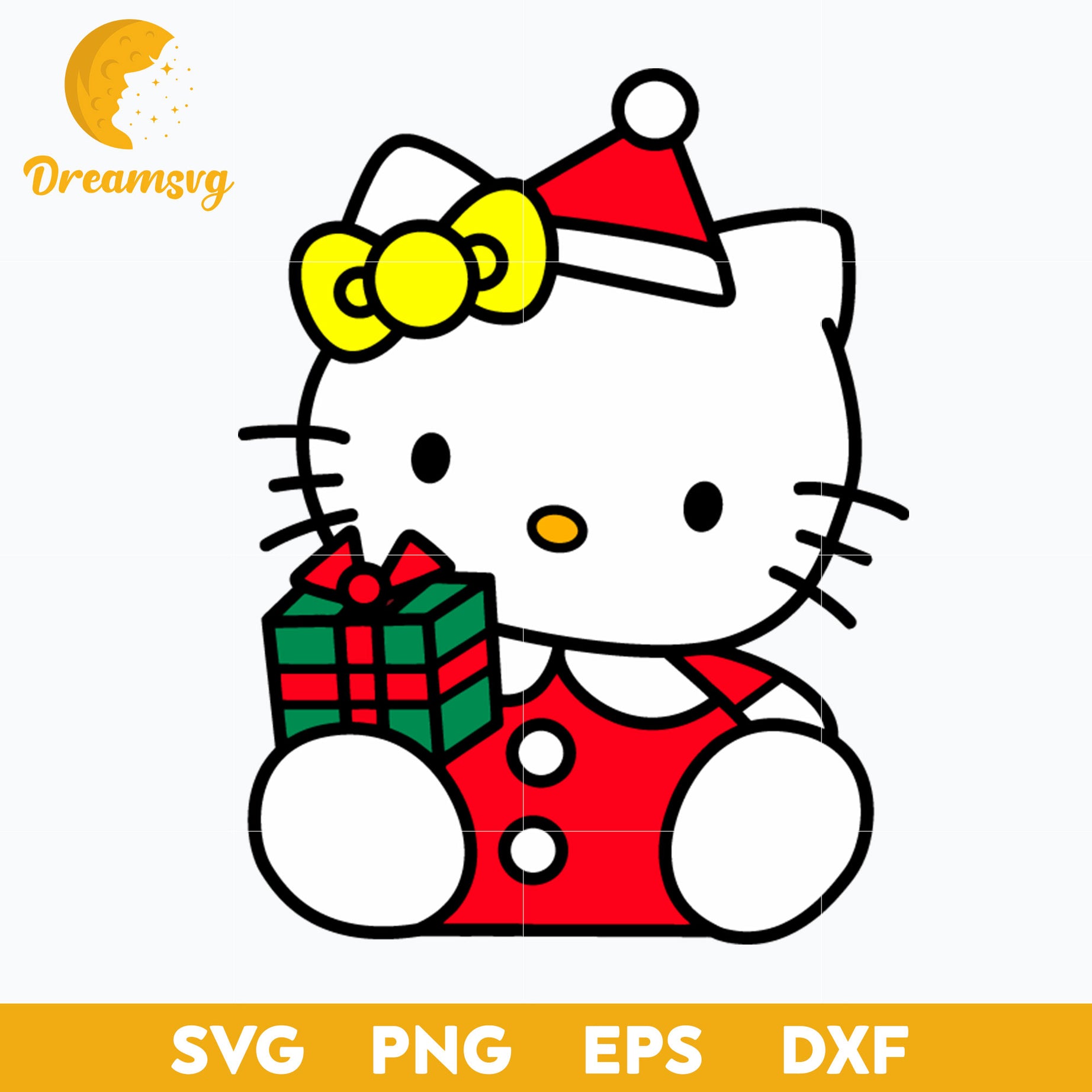 Christmas Hello Kitty SVG, Christmas SVG PNG DXF EPS File