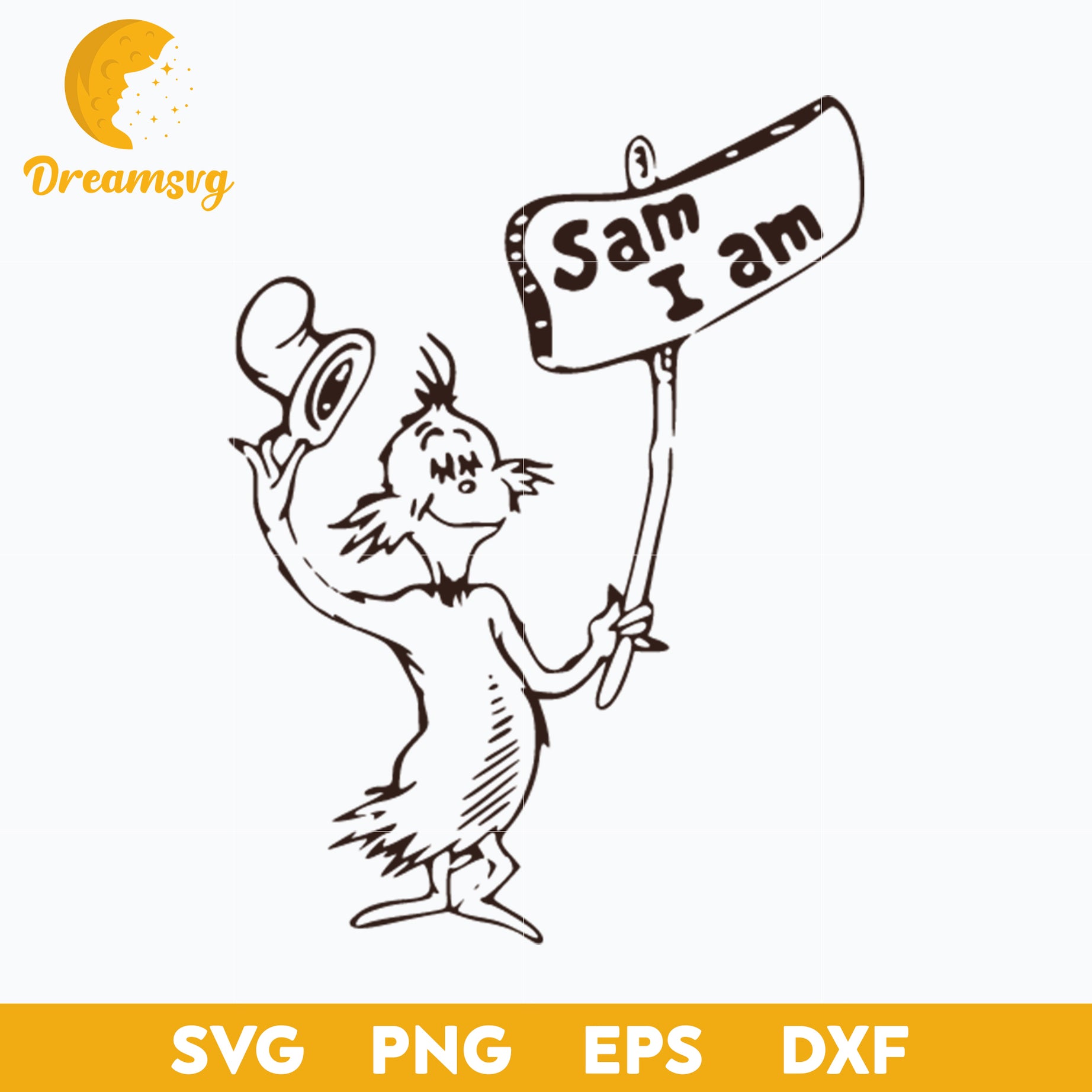 Dr Seuss Sam I Am SVG PNG DXF EPS File