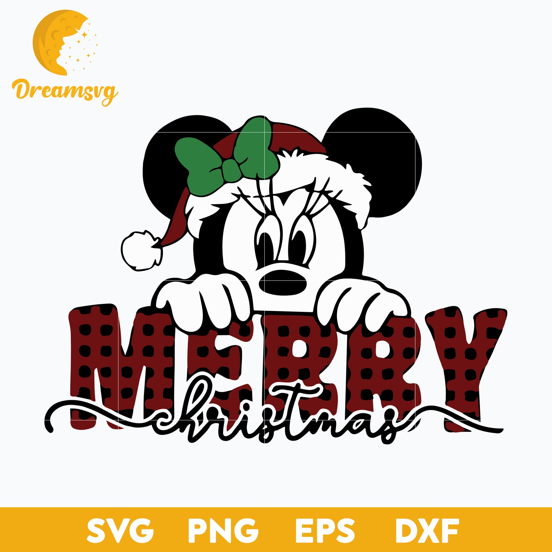 Mickey Merry Christmas SVG, Christmas SVG, PNG DXF EPS Digital File.