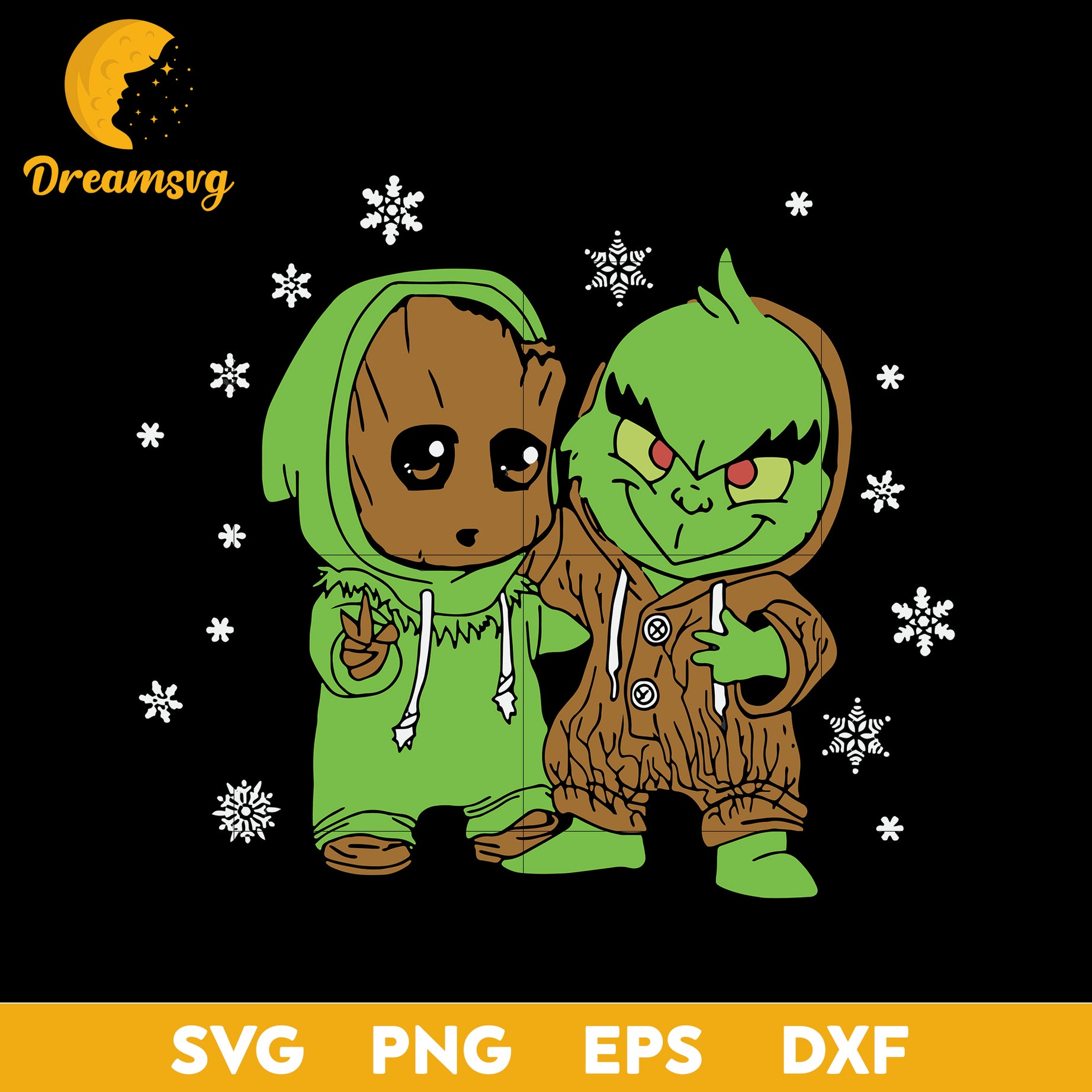 Baby Groot And Grinch SVG