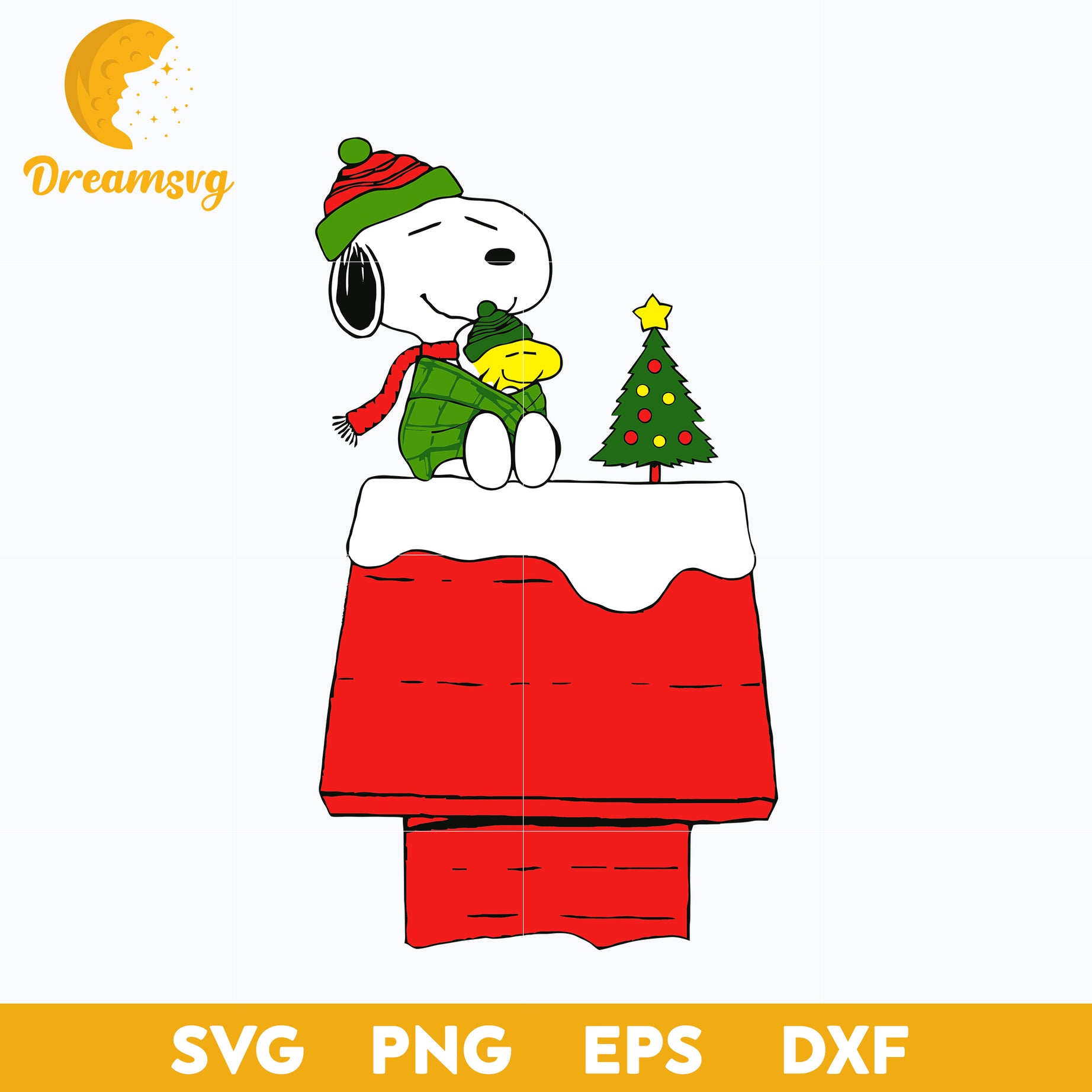 Snoopy Woodstock Cool Christmas SVG, Christmas SVG, PNG DXF EPS Digital File.