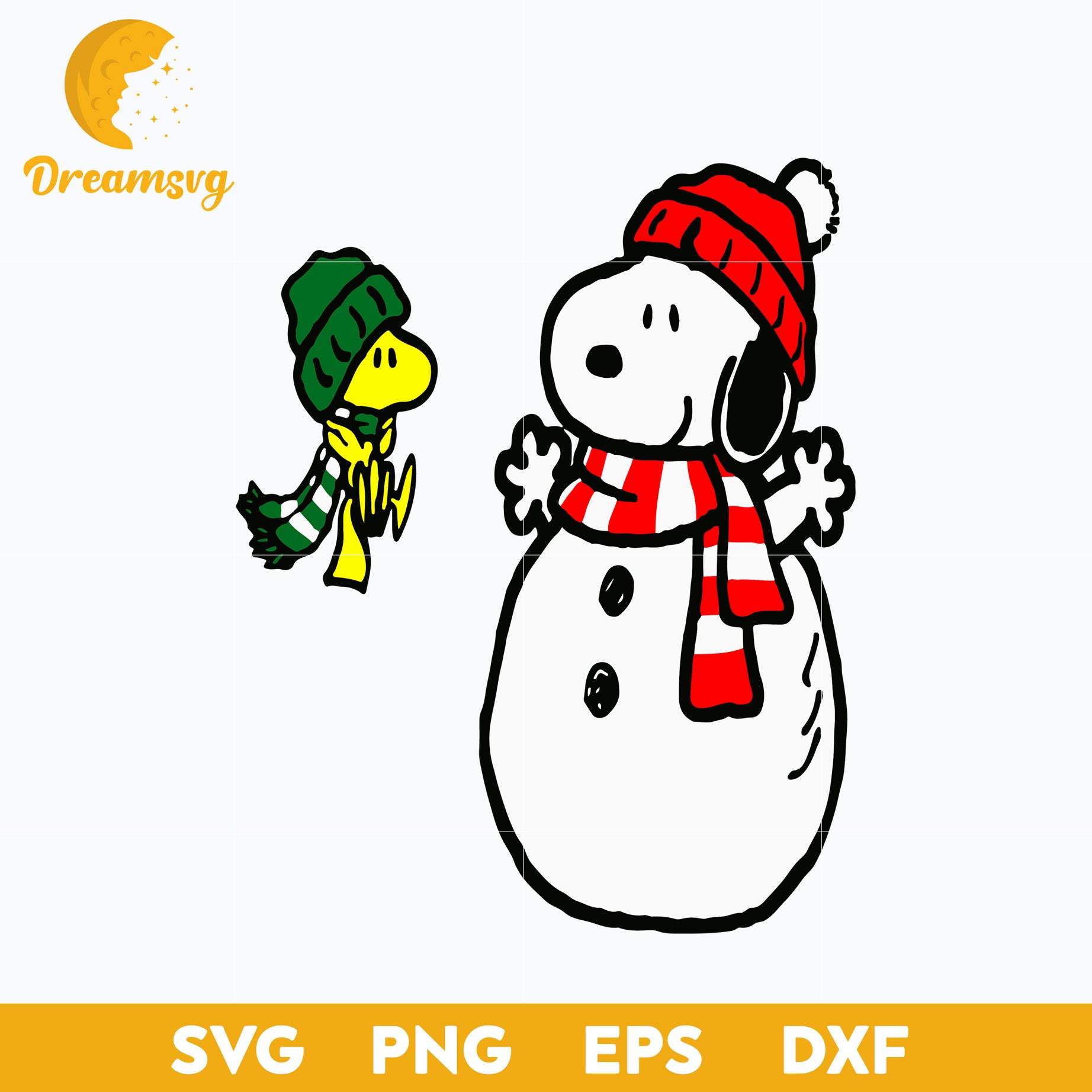 Snoopy Snowman Christmas SVG, Christmas SVG, PNG DXF EPS Digital File.