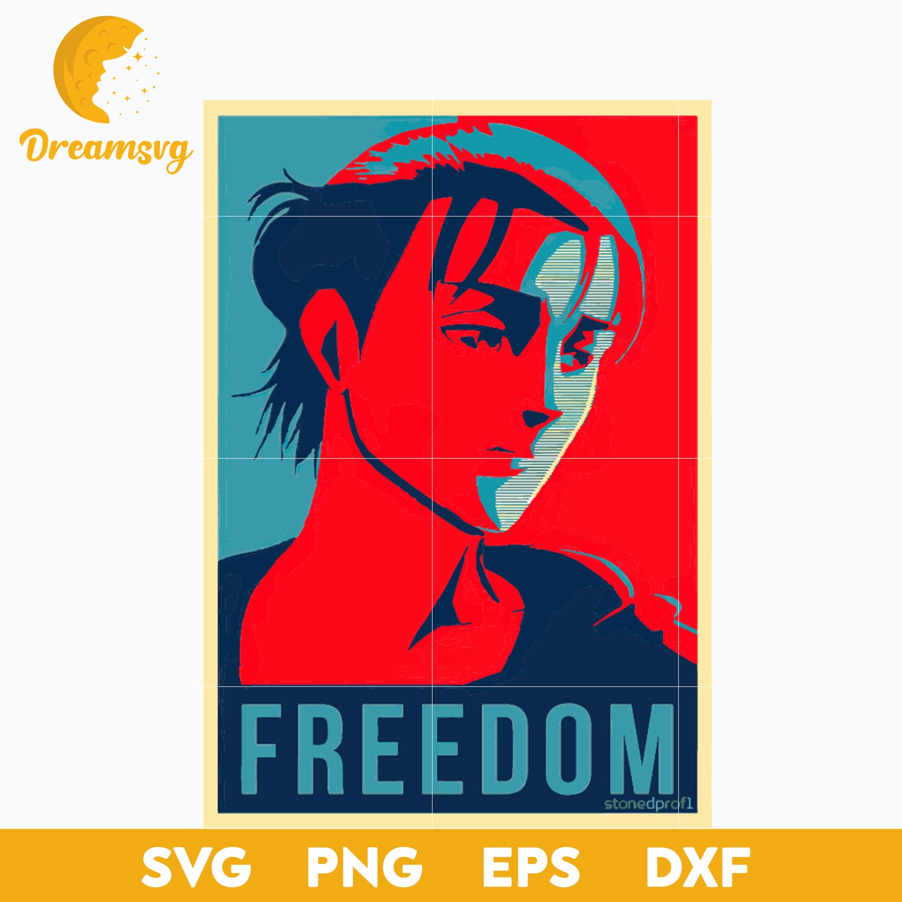Eren Freedom Svg, Eren Yeager Svg, Attack On Titan Svg, Eren Anime Svg, file for cricut, Anime svg, png, eps, dxf digital download