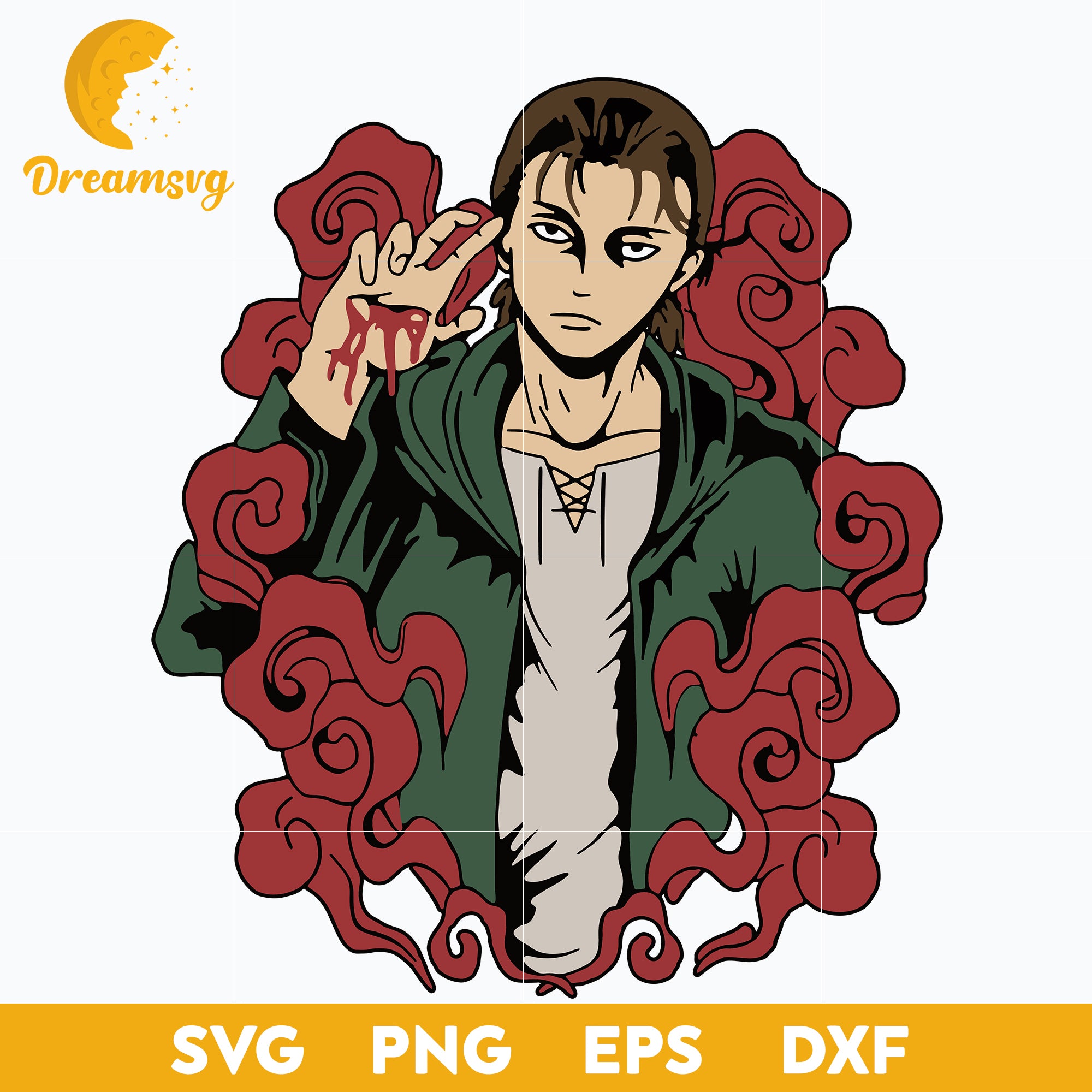 Eren Jaeger Svg, Eren Titan Svg, Attack On Titan Svg, file for cricut, Anime svg, png, eps, dxf digital download