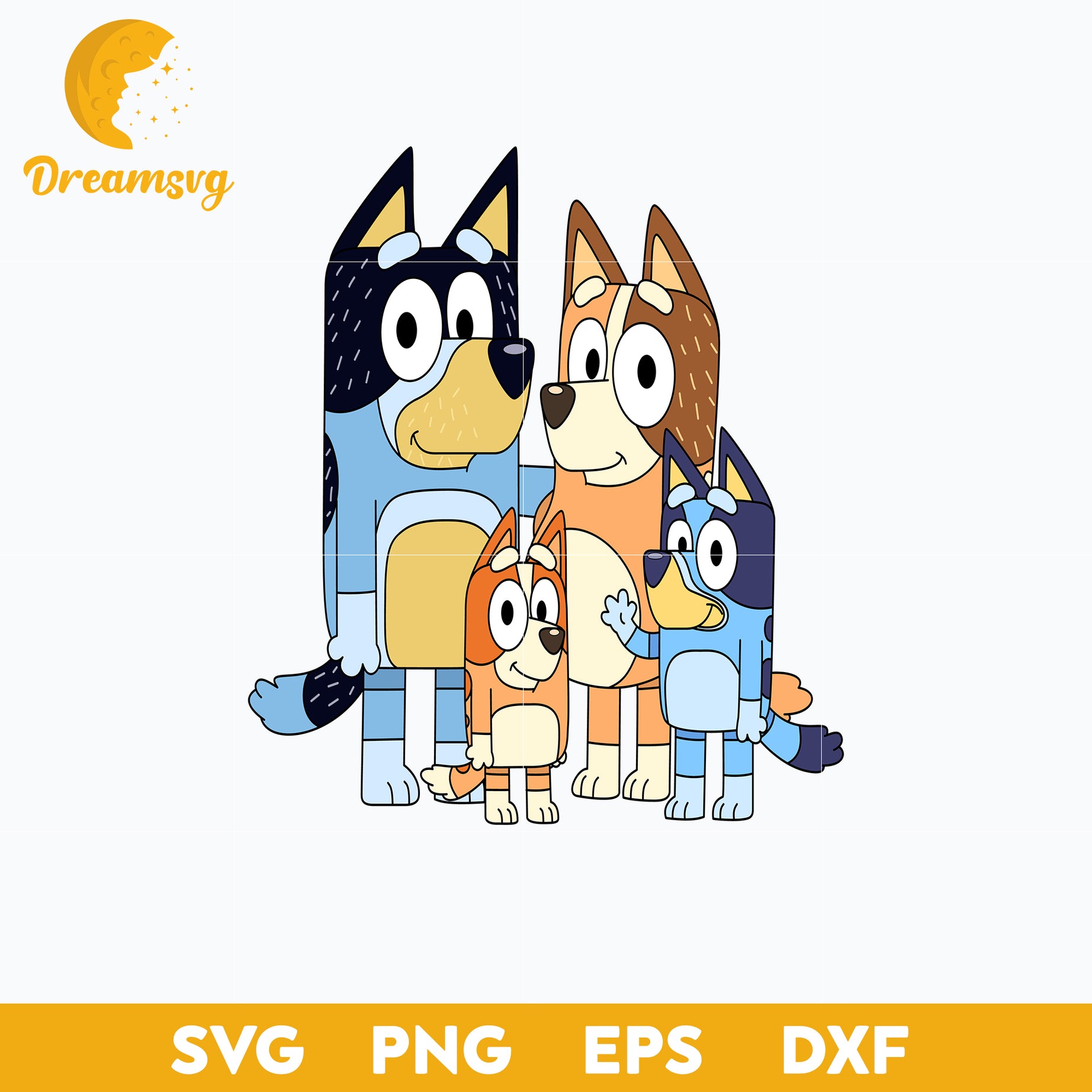 Family svg, Bluey Vector, Bluey Alphabeth, Bluey Cutfile, Bluey Clipart, Cartoon svg, png, dxf, eps file