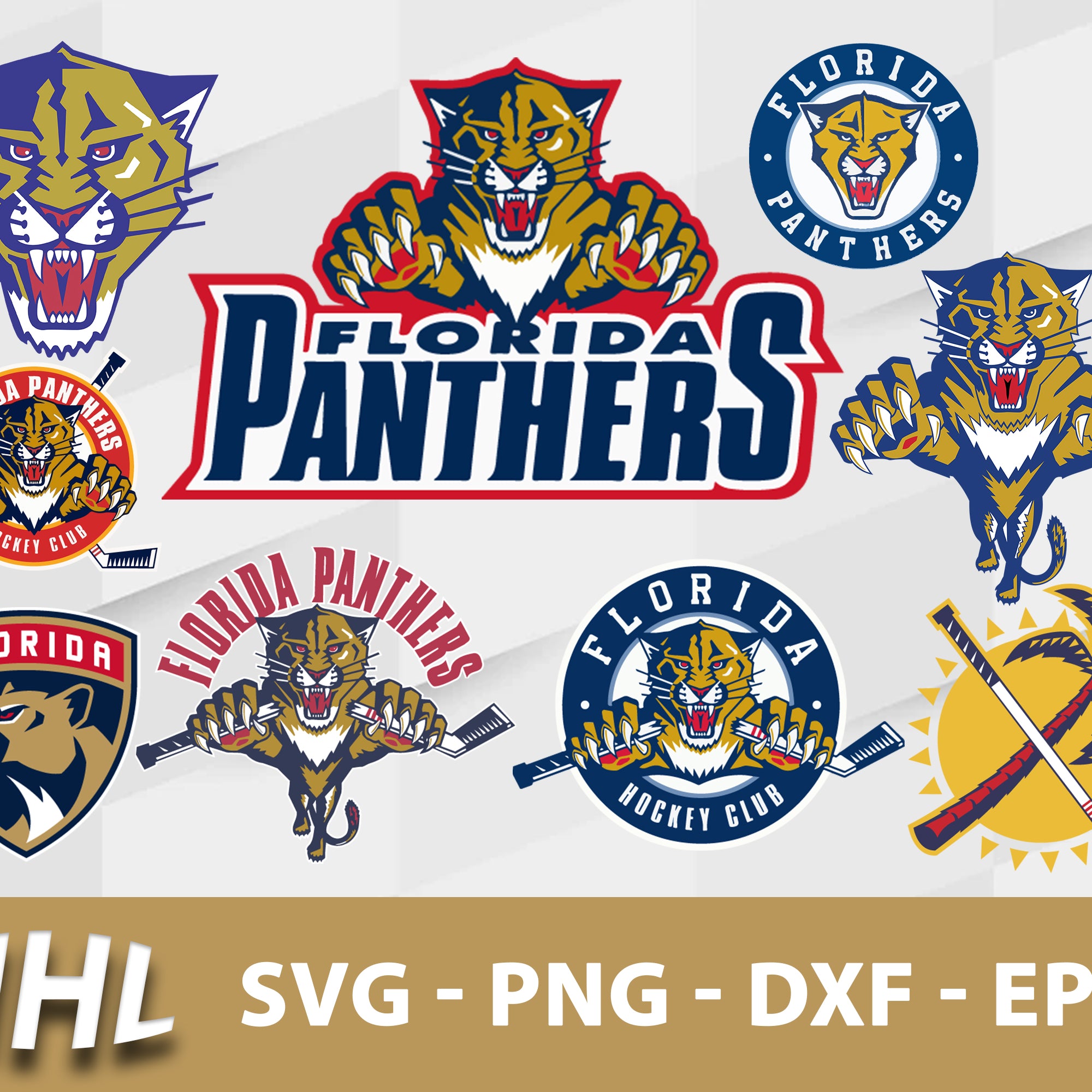 Florida Panthers Svg Bundle, Florida Panthers Svg, Sport Svg, Nhl Svg, Png, Dxf, Eps Digital File.