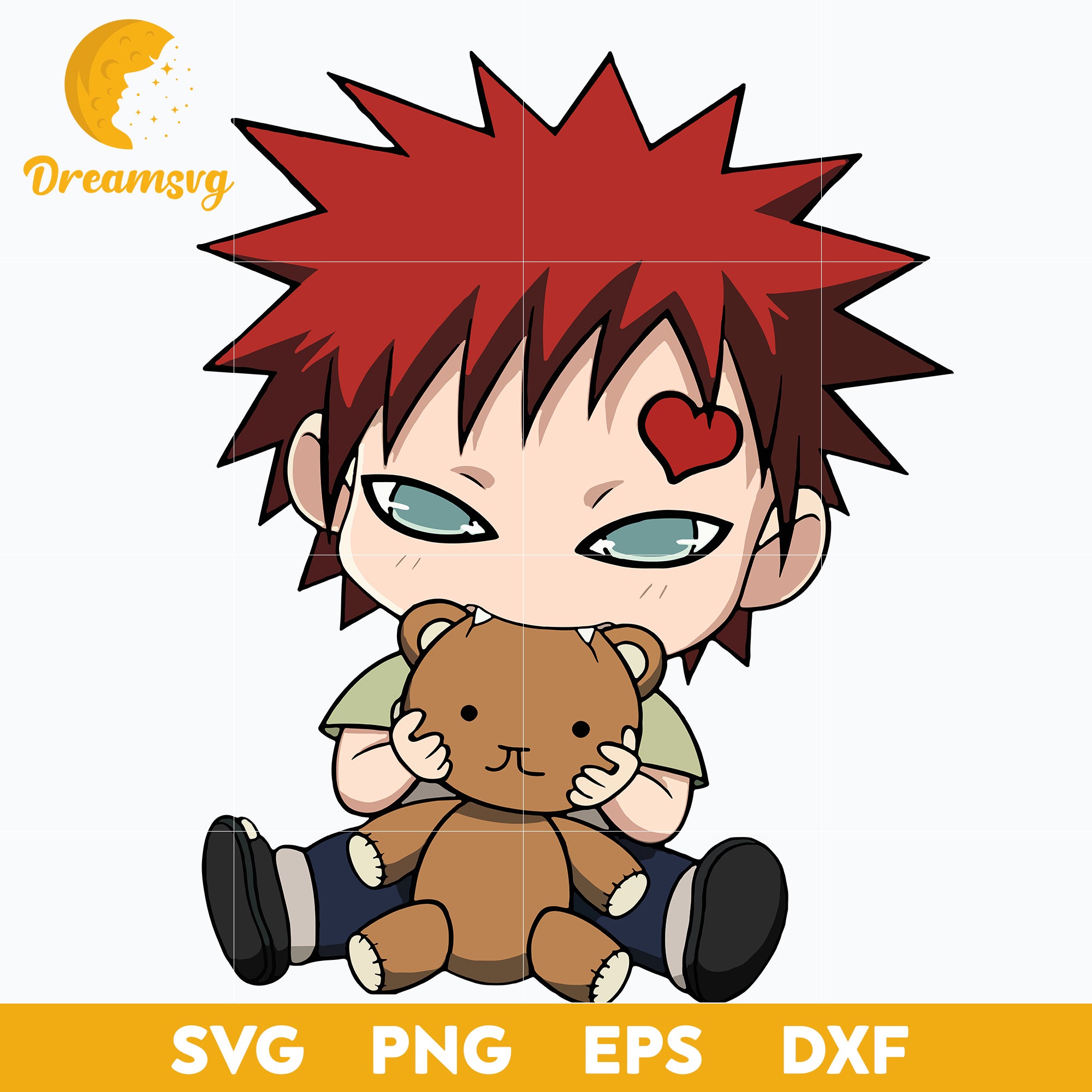 Gaara Svg, Gaara Naruto Svg, Anime Naruto Svg, Naruto Characters Svg, file for cricut, Anime svg, png, eps, dxf digital download