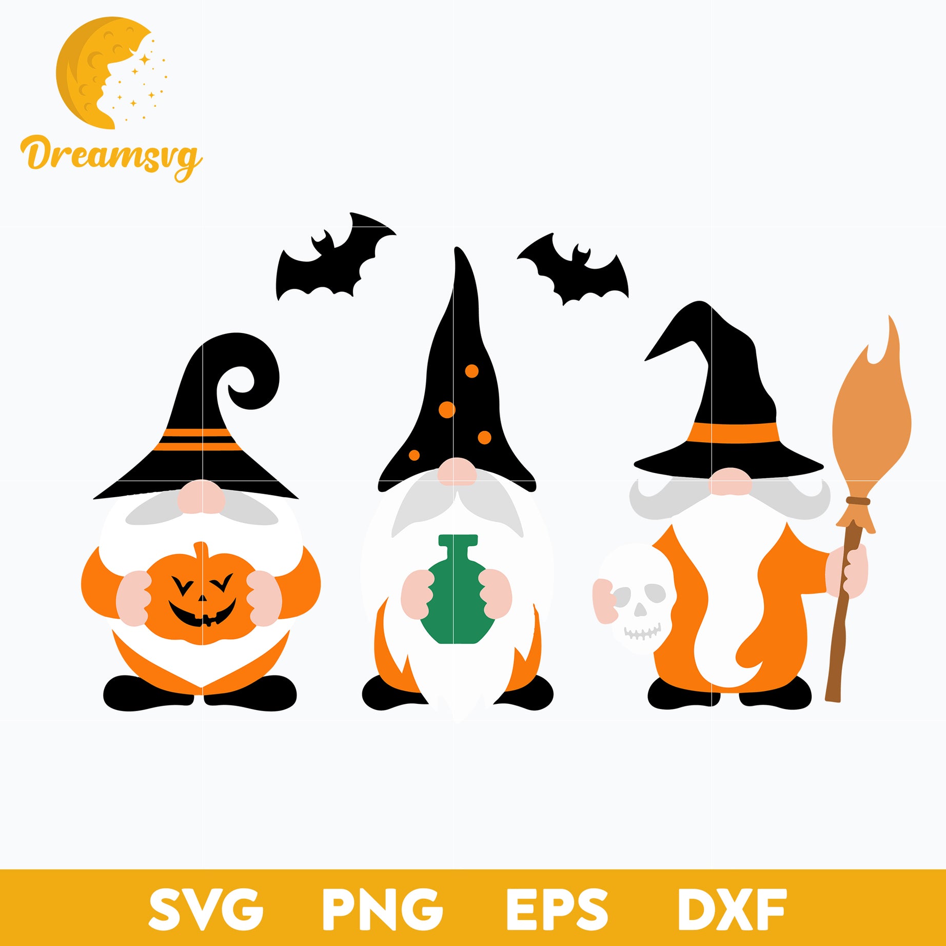 Gnome Halloween Skull svg, Halloween svg, png, dxf, eps digital file.