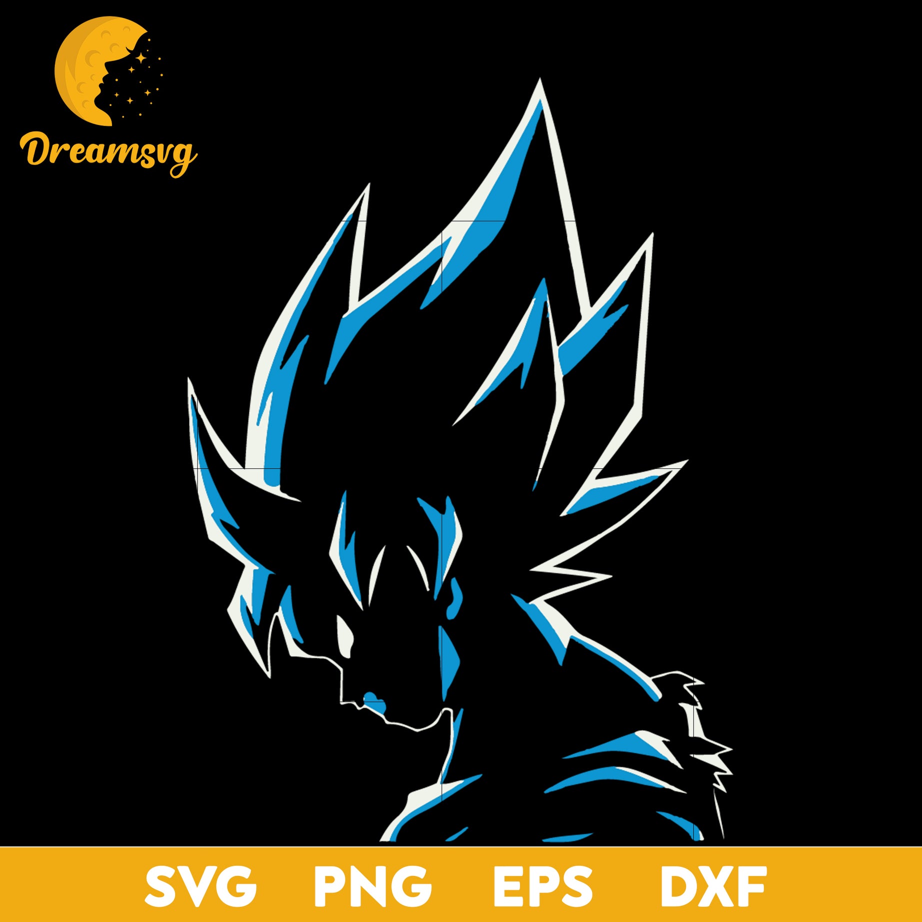 Goku Blue Svg, Super Saiyan Blue Svg, Dragon Ball Svg, Son Goku Svg, file for cricut, Anime svg, png, eps, dxf digital download