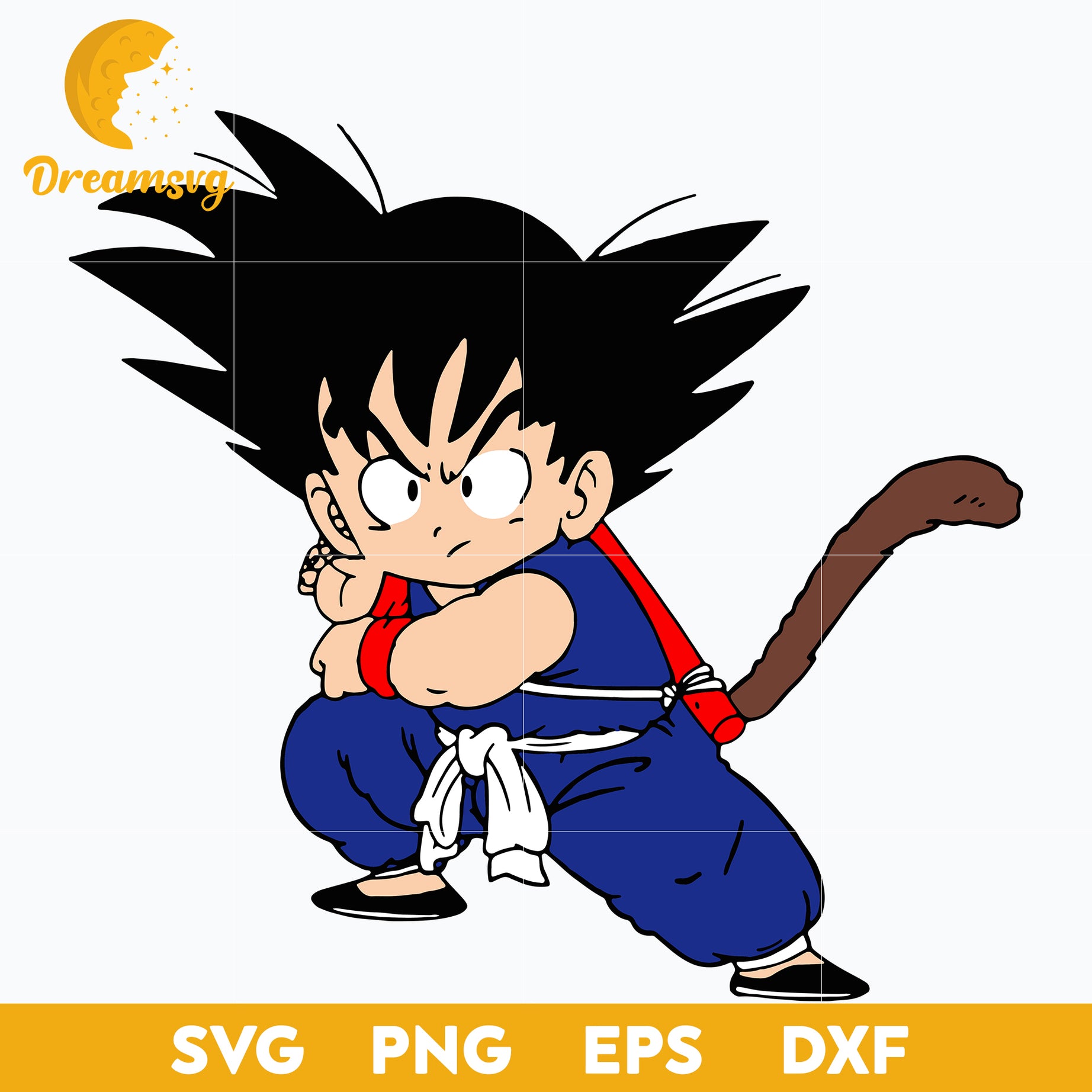 Goku Childhood Svg, Cartoon Svg, Dragon Ball Svg, Goku Svg, Goku Anime Svg, file for cricut, Anime svg, png, eps, dxf digital download