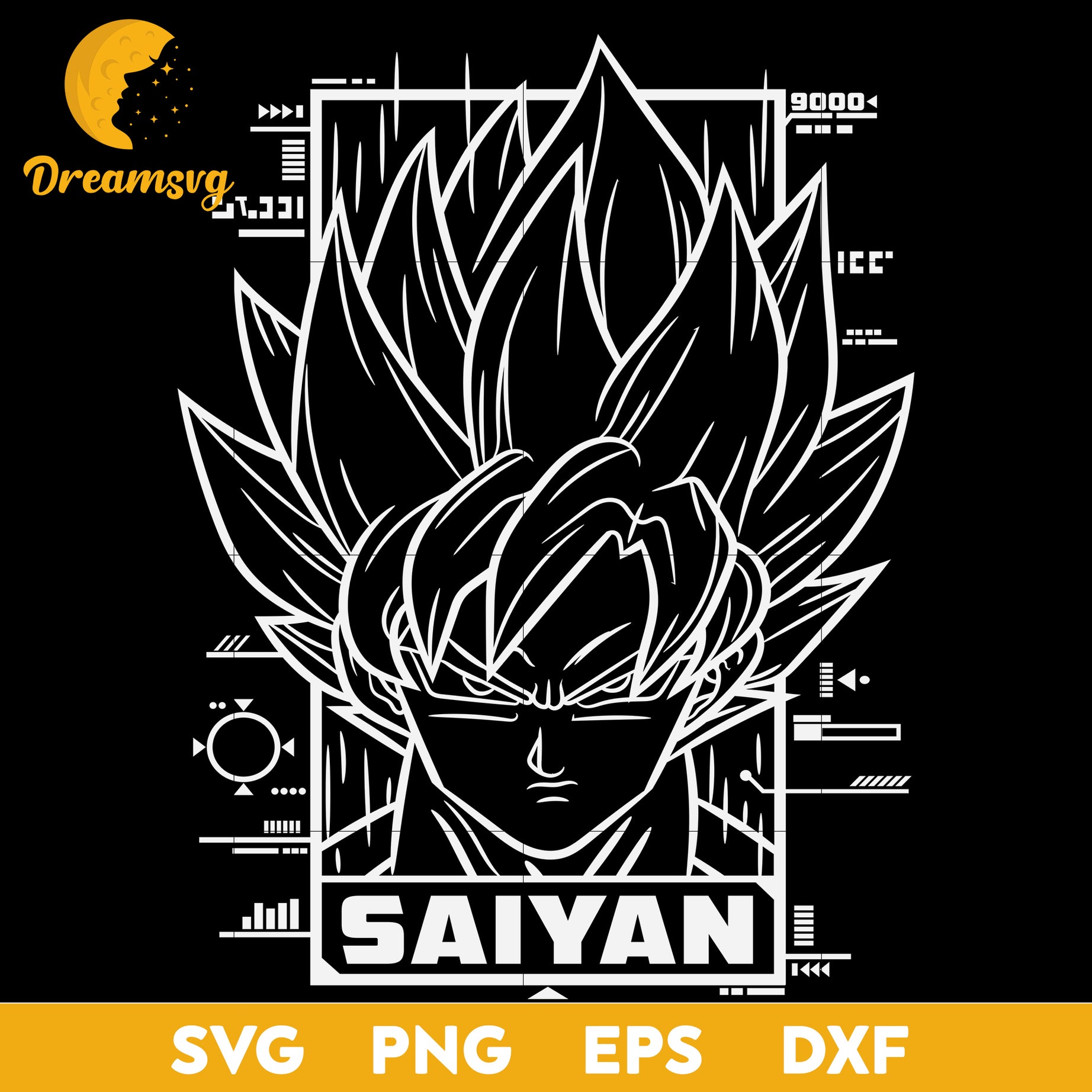 Goku Saiyan Svg, Dragon Ball Z Svg, Goku Svg, Goku Angry Svg, Super Saiyan Svg, file for cricut, Anime svg, png, eps, dxf digital download