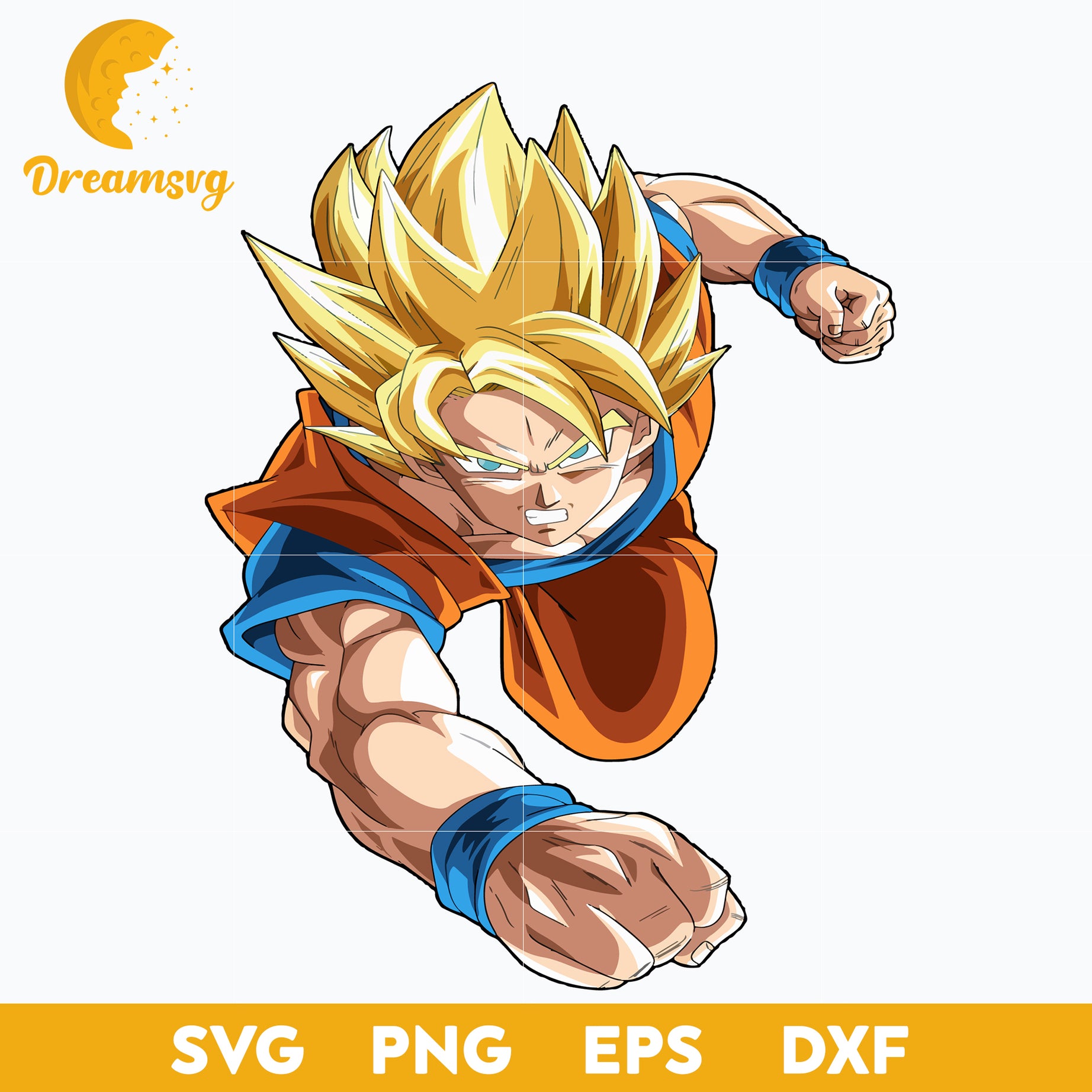 Goku Super Saiyan, Goku Anime, file for cricut, Anime svg, png, eps, dxf digital download