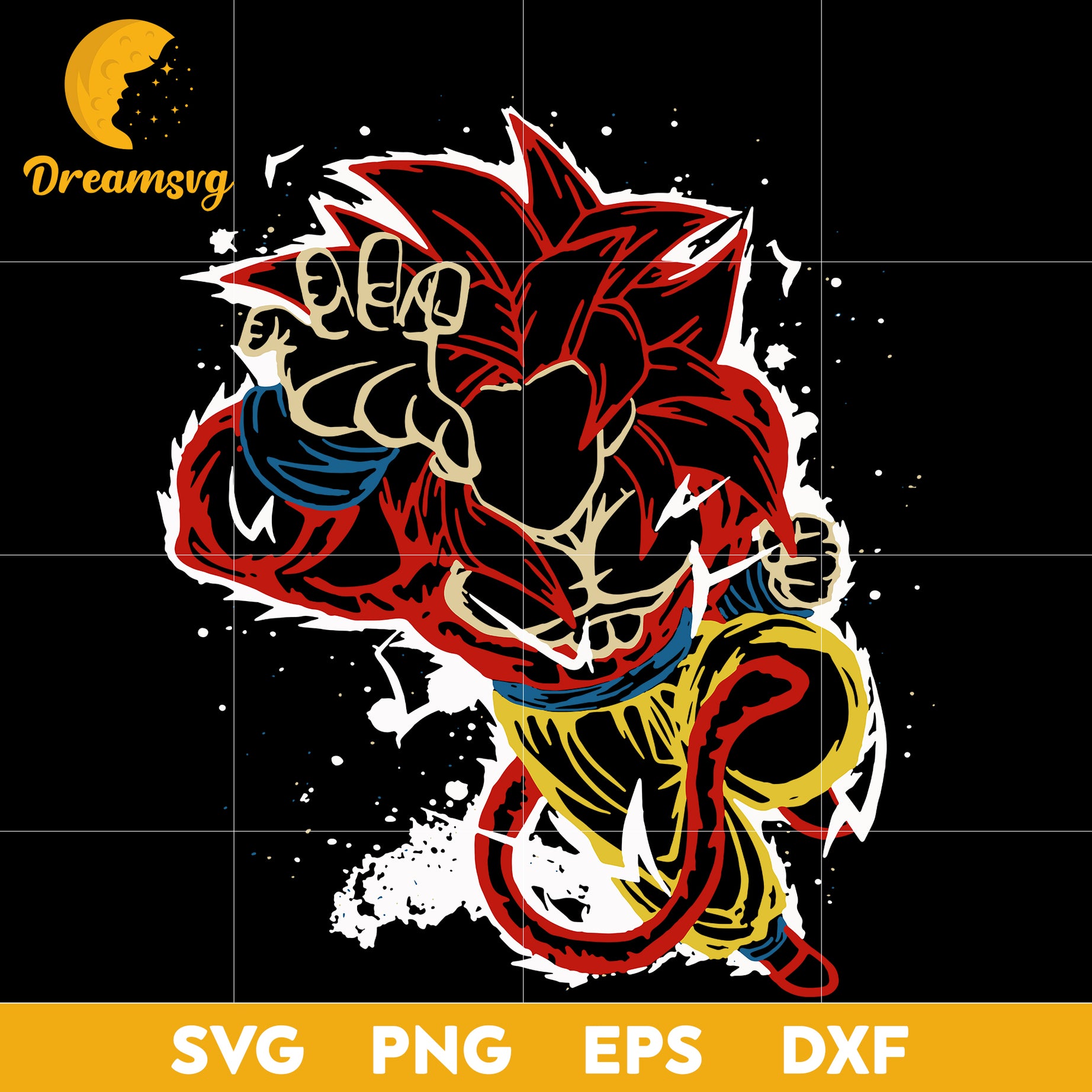 Goku Svg, Dragon Ball Svg, Manga Svg, Anime Cartoon Svg, file for cricut, Anime svg, png, eps, dxf digital download