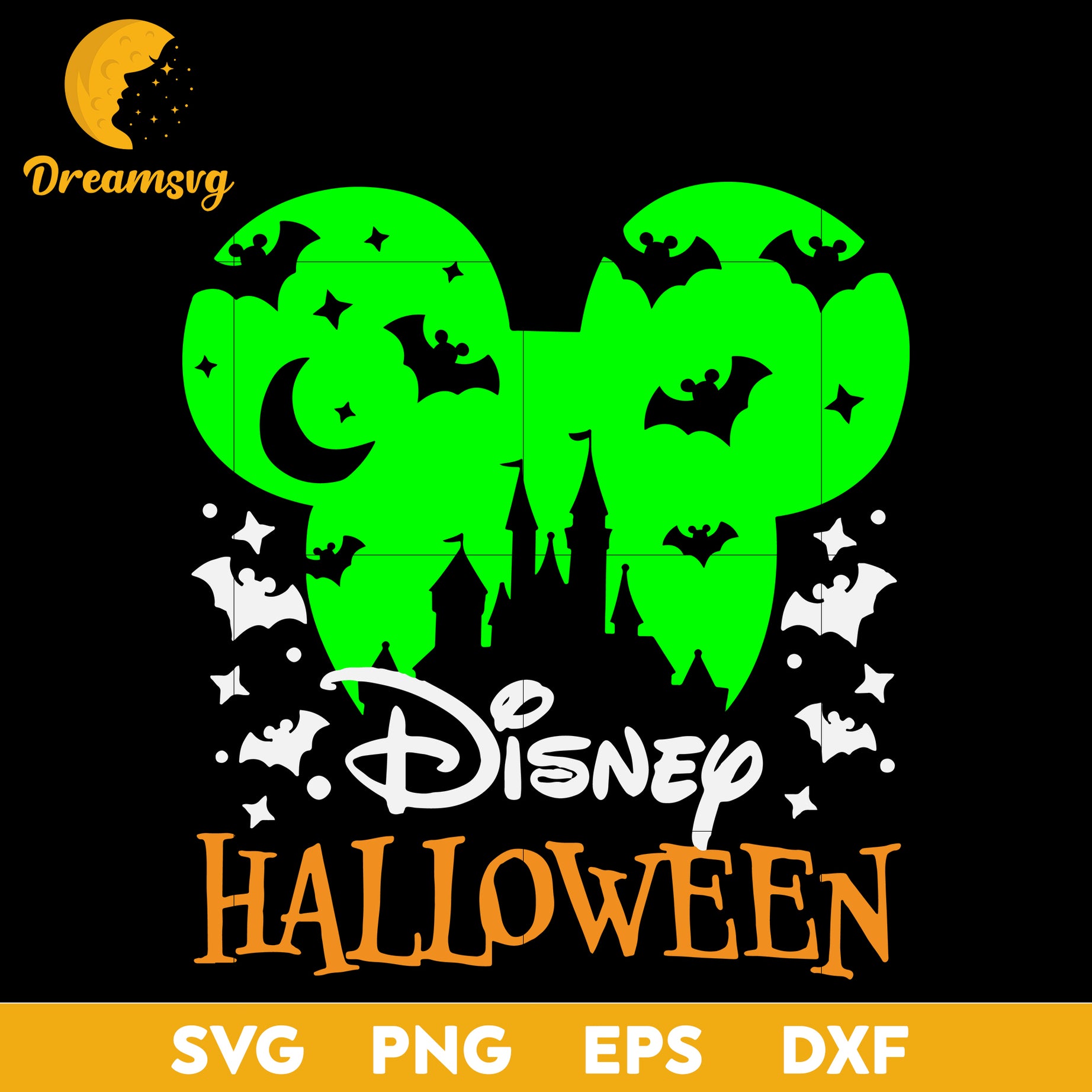Green Disney Halloween Mickey svg, Halloween svg, png, dxf, eps digital file.