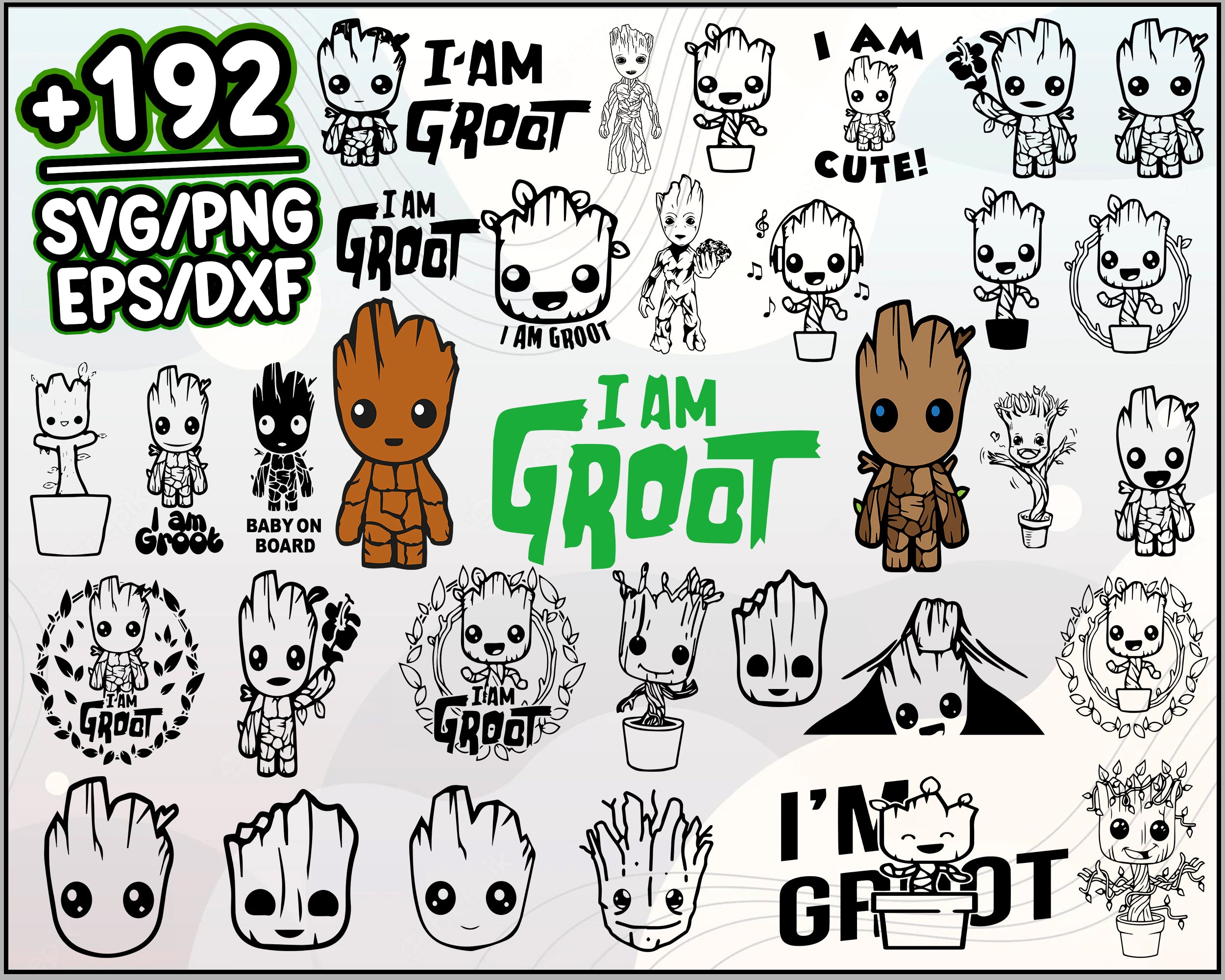 192+ Groot SVG Bundle, Bundle Files for Cricut Silhouette, Trending Svg, Baby Groot SVG, Baby Groot SVG Files, Cartoon svg, png, dxf, eps digital file