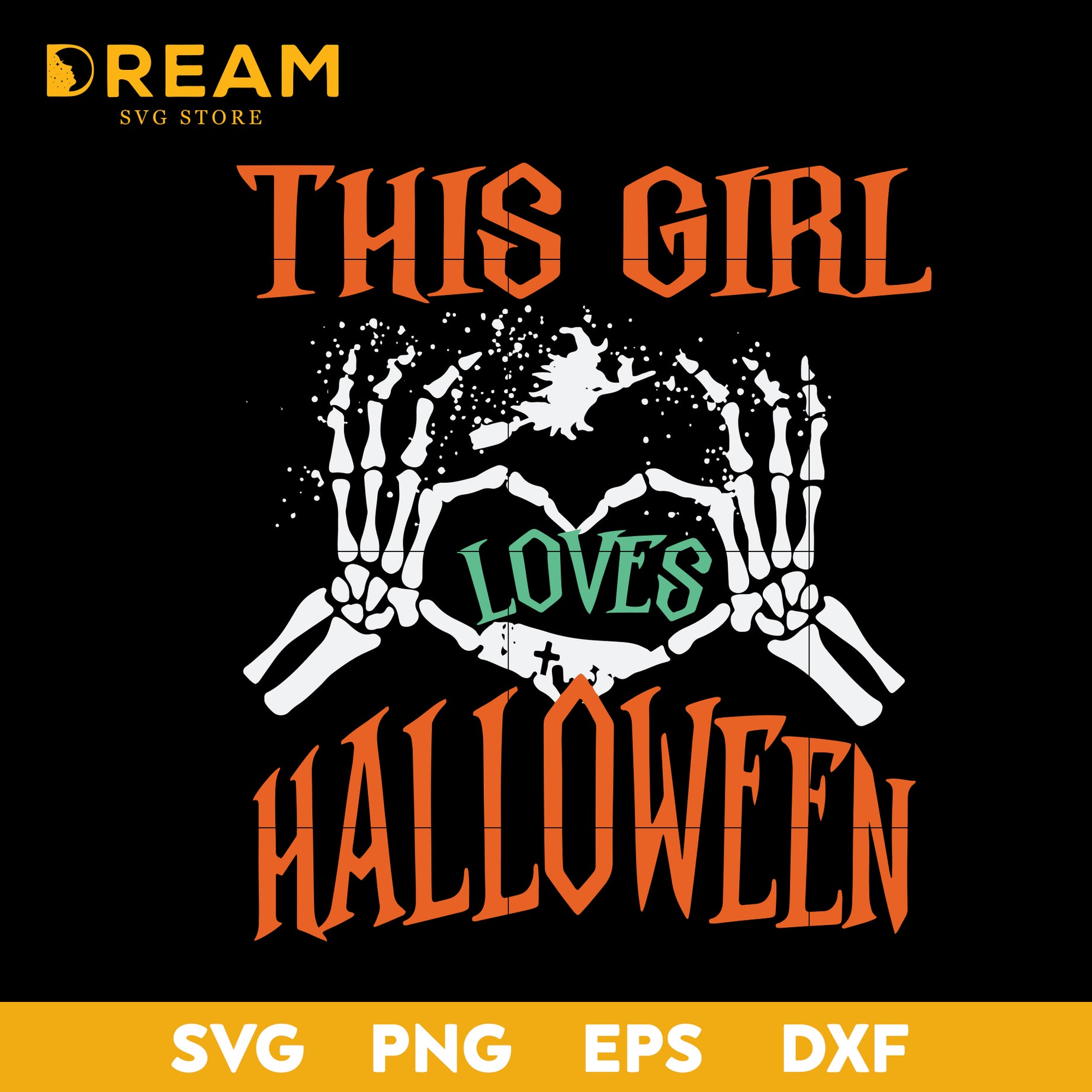 This girl loves halloween svg, Halloween svg, png, dxf, eps digital file HLW1409204L
