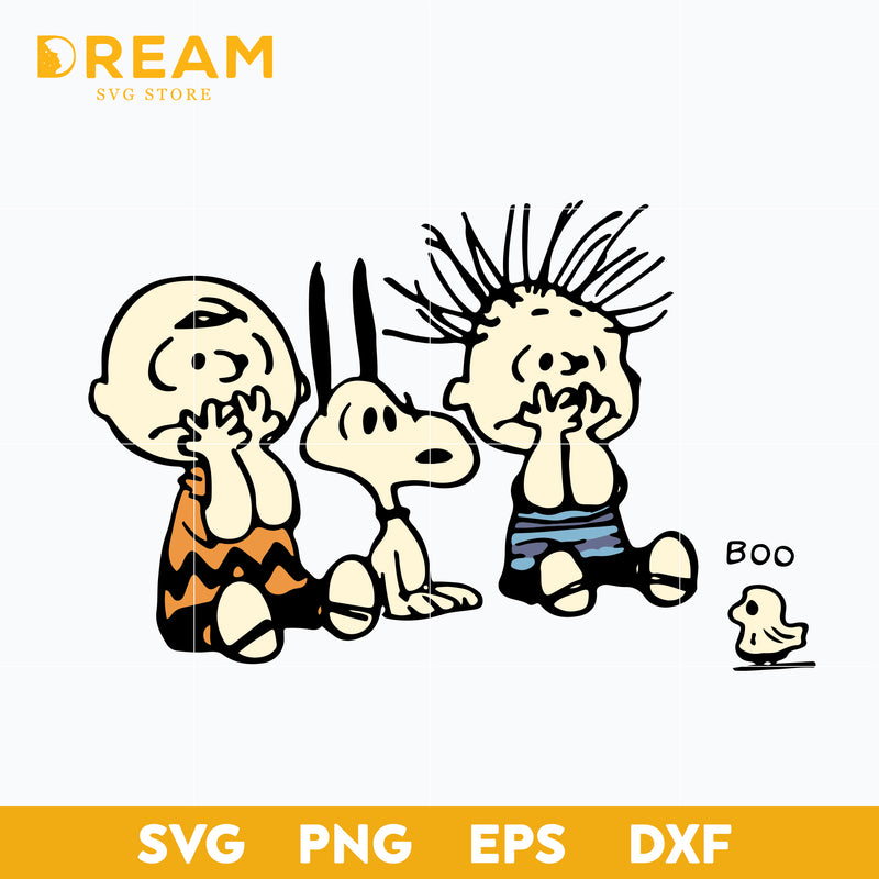 Peanuts Snoopy Charlie Brown Linus And Woodstock Boo svg, halloween svg, png, dxf, eps digital file HLW1609206L