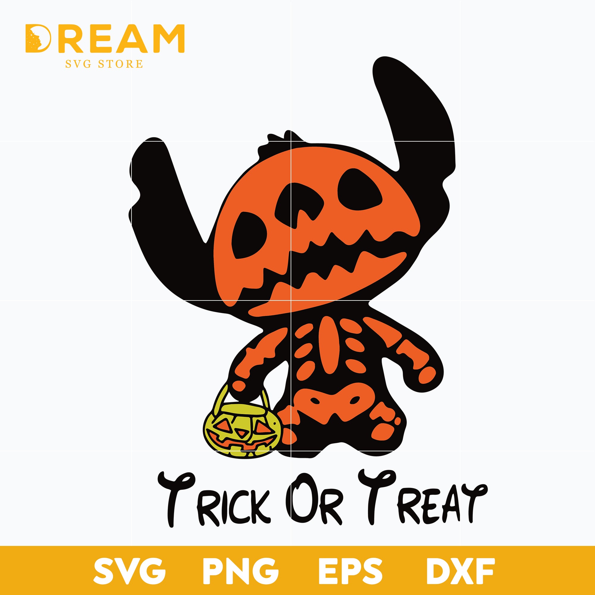 Trick or treat halloween svg, Stitch svg, Halloween svg, png, dxf, eps digital file HLW2209201L