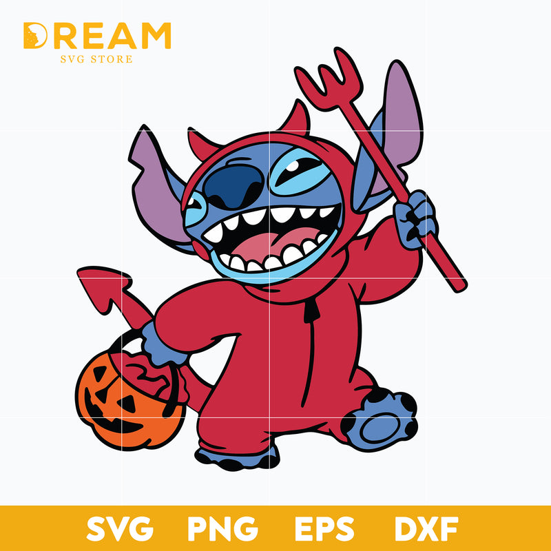 Stitch satan halloween svg, halloween svg, png, dxf, eps digital file HLW26092027L