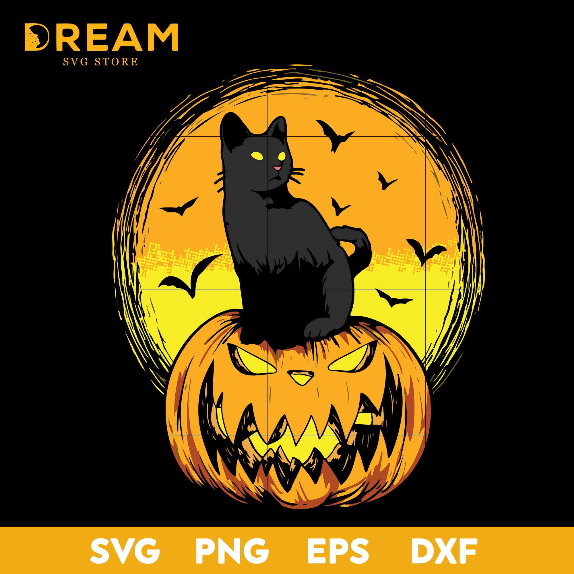 Black cat halloween svg