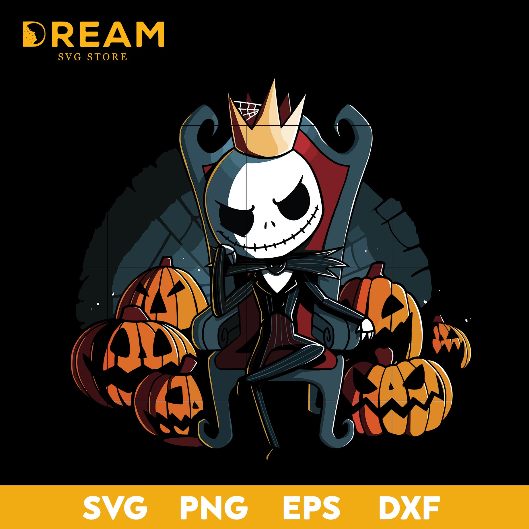 Jack Skellington The King Of Halloween svg, halloween svg, png, dxf, eps digital file HLW2609207L