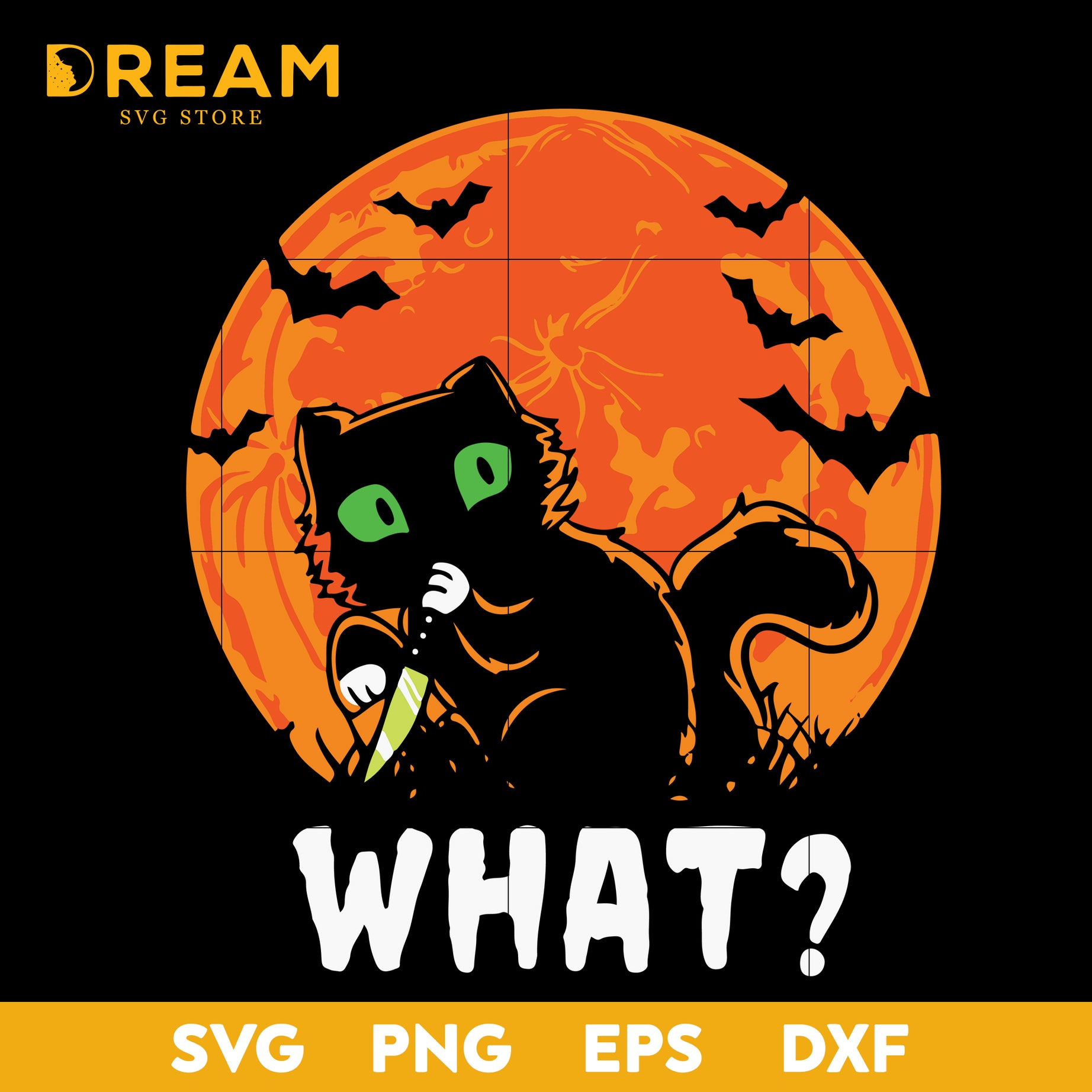 Black cat halloween svg