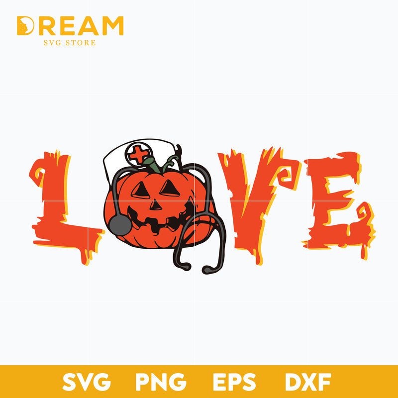 Pumpkin nurse love svg, halloween svg, png, dxf, eps digital file HLW2909204L