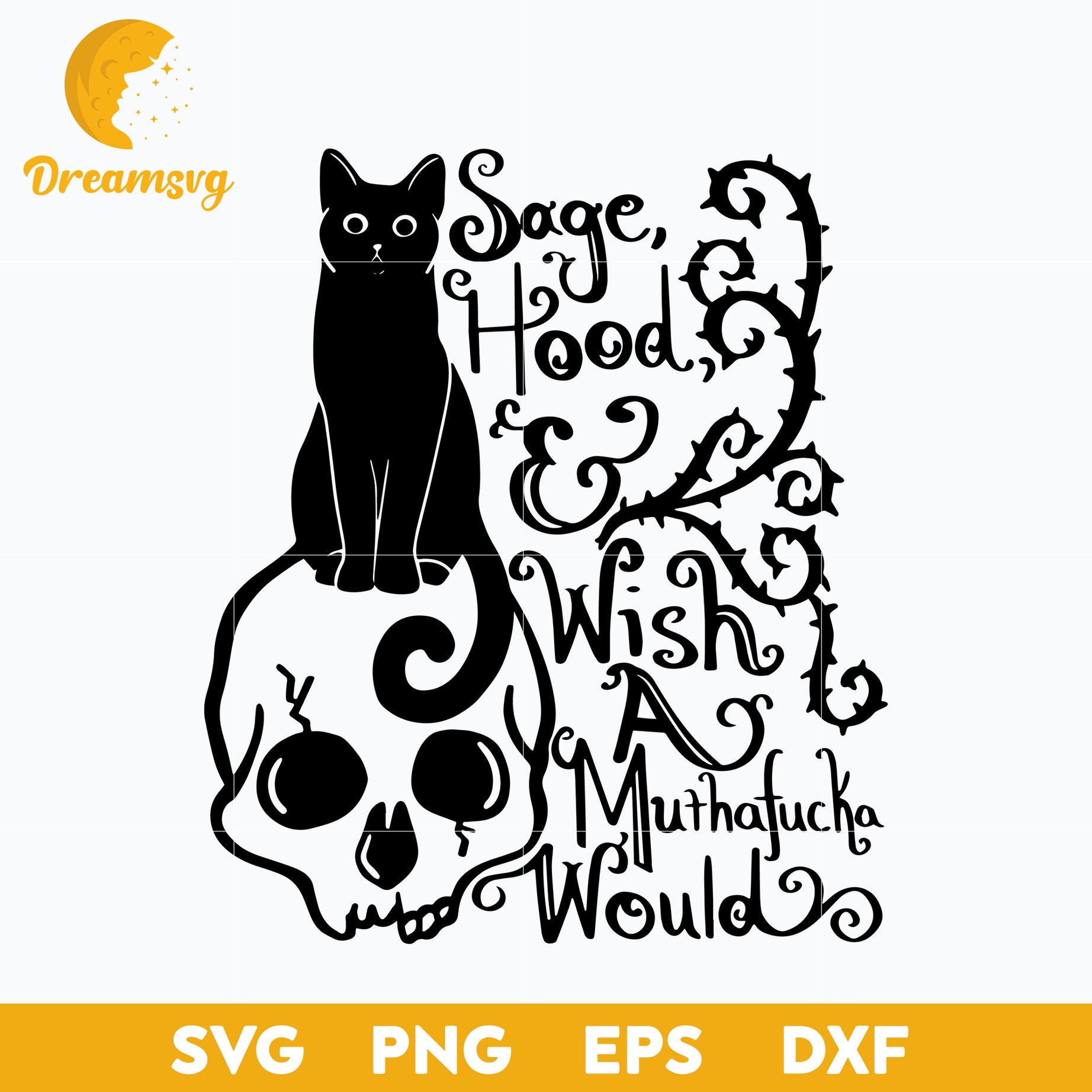 Halloween SVG Black Cat On Skull svg, Halloween svg, png, dxf, eps digital file.