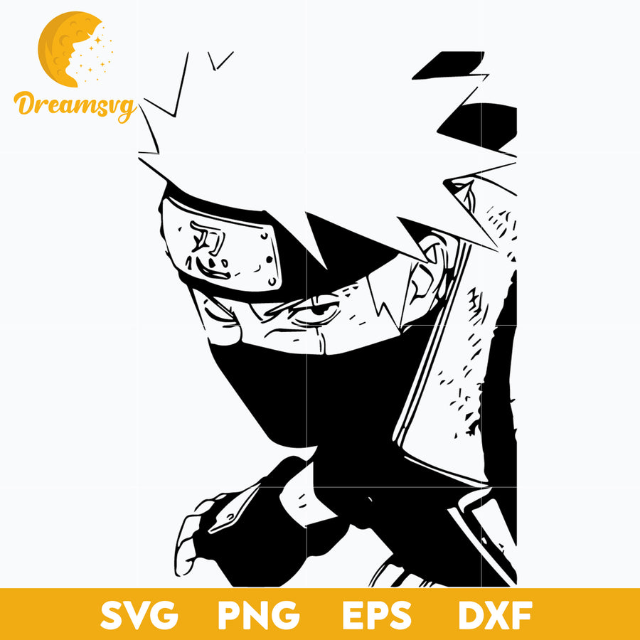 Hatake Kakashi Svg, Naruto Svg, Manga Character Svg, file for cricut, Anime svg, png, eps, dxf digital download