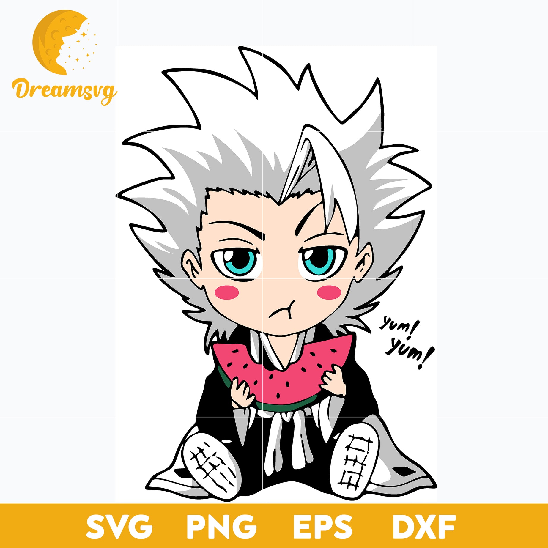 Hitsugaya Toushirou Svg, Bleach Svg, Toushirou Yum Yum Svg, Watermelon Svg, file for cricut, Anime svg, png, eps, dxf digital download