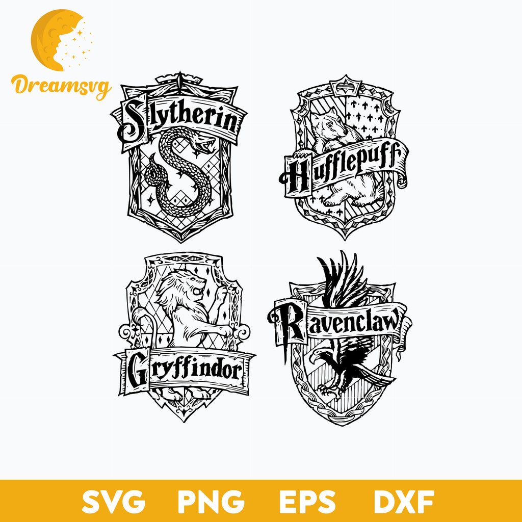 Ravenclaw House Crest Emblem Outline Svg, Harry Potter House