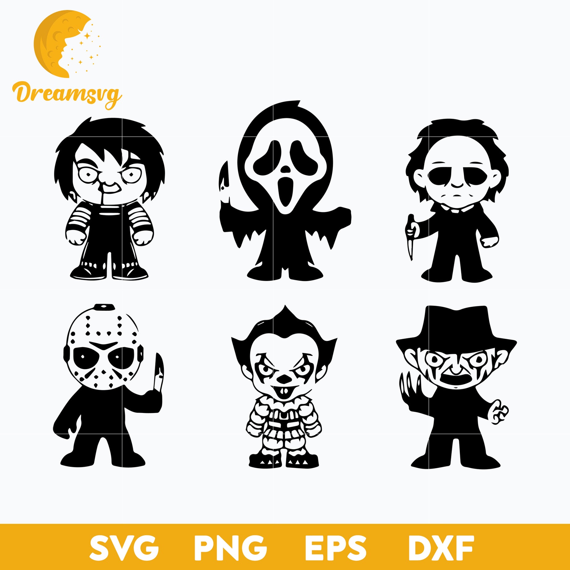 Horror Movie Characters Bundle svg, Halloween svg, png, dxf, eps digital file.