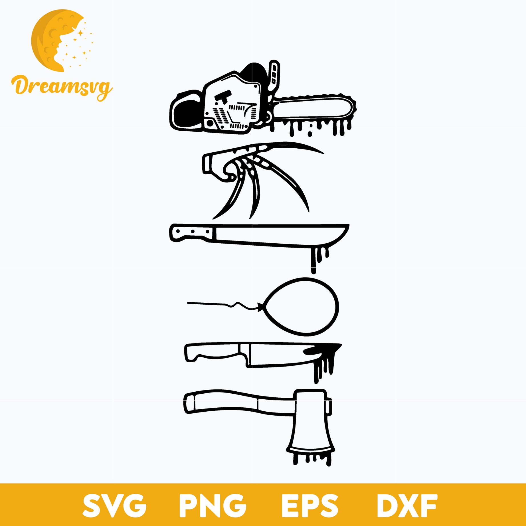 Horror Movie Weapons svg, Halloween svg, png, dxf, eps digital file.