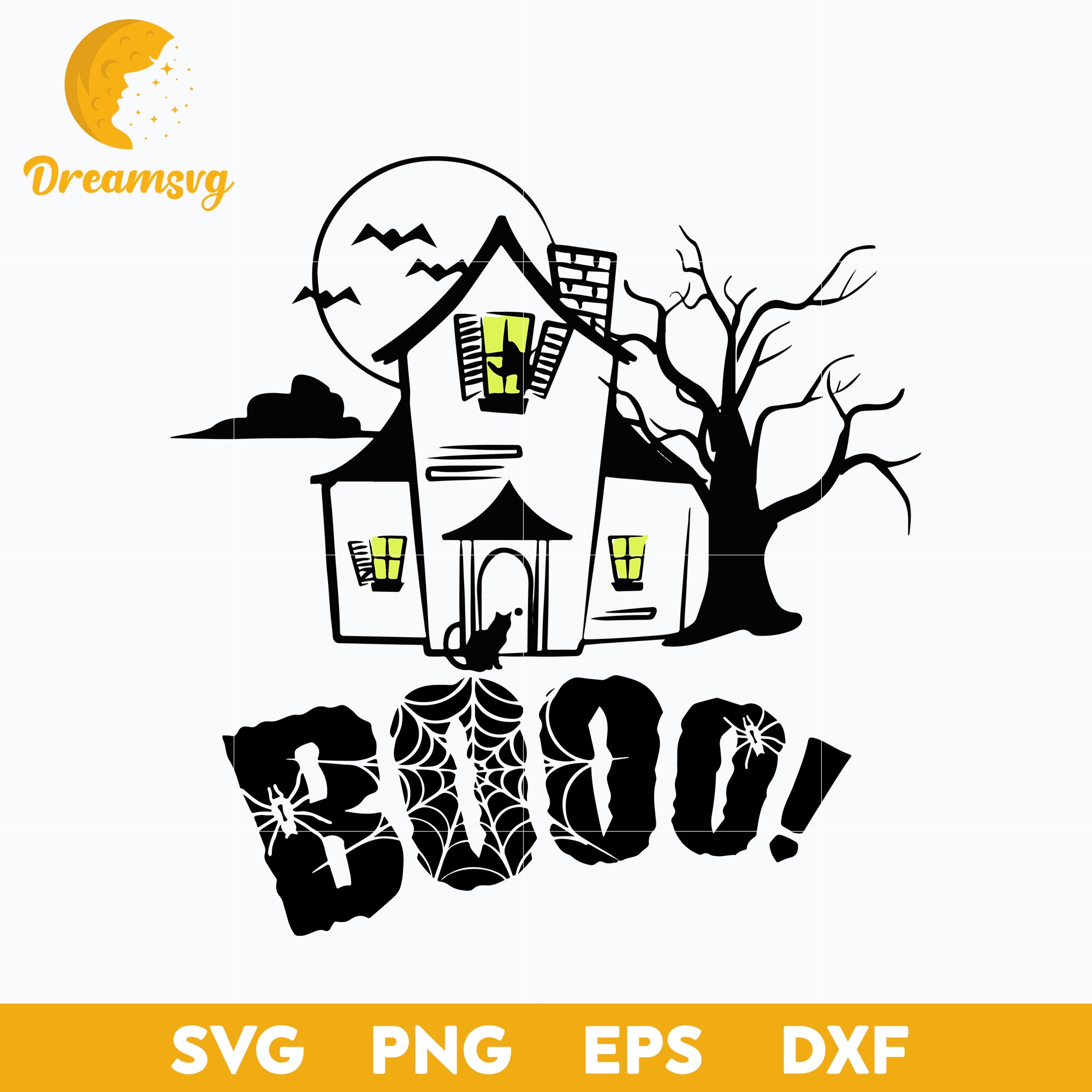 Horror Scary Spoonky Witch Ghost Boo svg, Halloween svg, png, dxf, eps digital file.