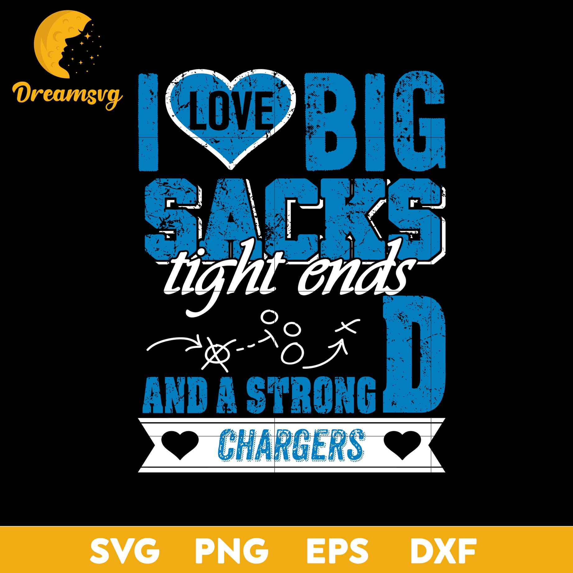 I Love Big Sacks tight ends and a strongD Los Angeles Chargers Svg, Nfl Svg, Png, Dxf, Eps Digital File.