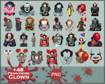 Pennywise Clown PNG Bundle, Pennywise Clown Halloween, Scary Halloween, Horror Characters, Halloween svg, png digital file.