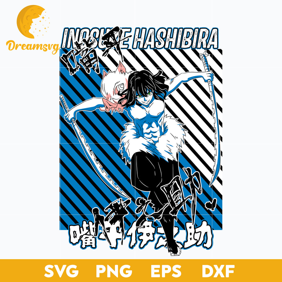 Inosuke Hashibira Svg, Kimetsu No Yaiba Svg, file for cricut, Anime svg, png, eps, dxf digital download