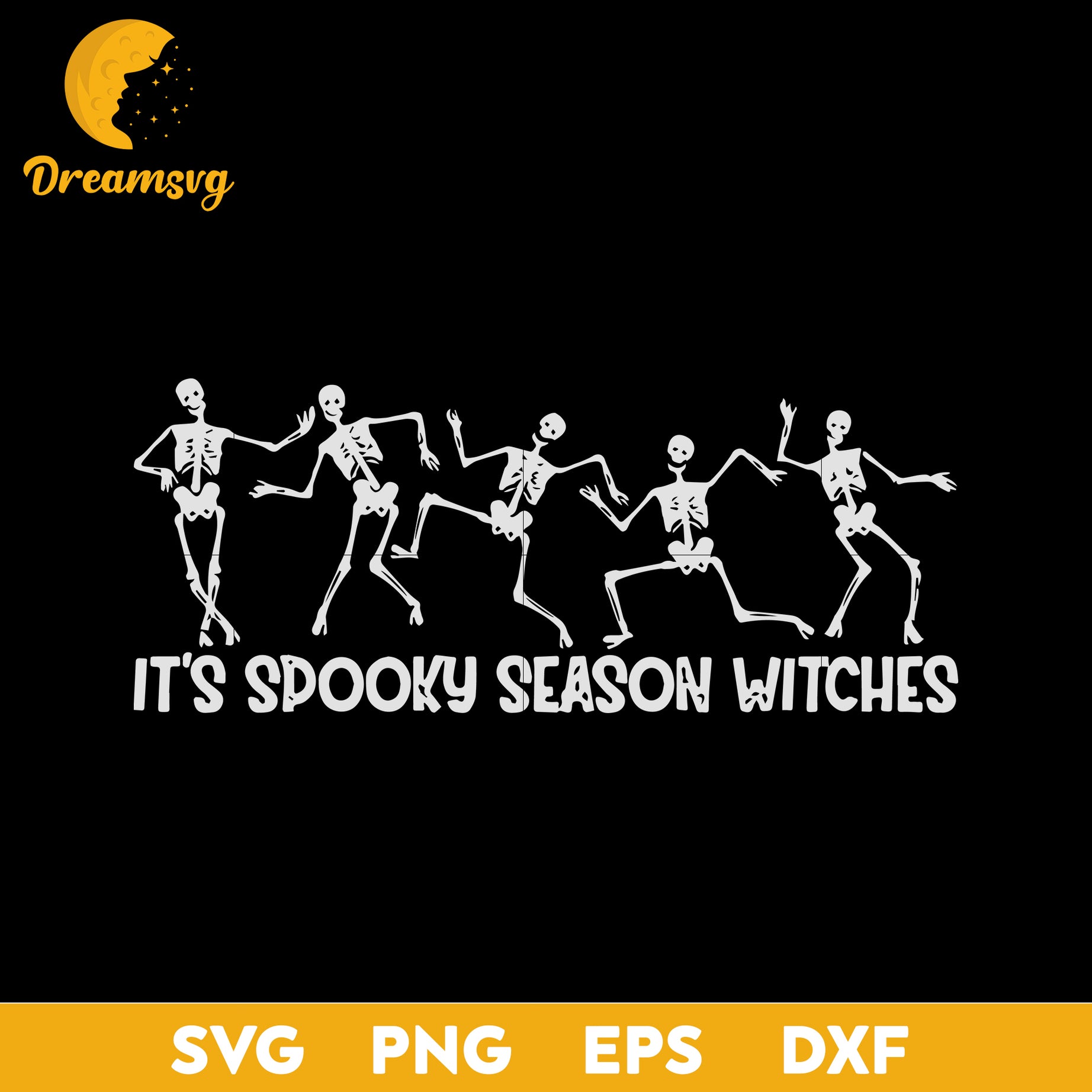 It’s Spooky Season Witches Dancing Skeletons svg, Halloween svg, png, dxf, eps digital file.