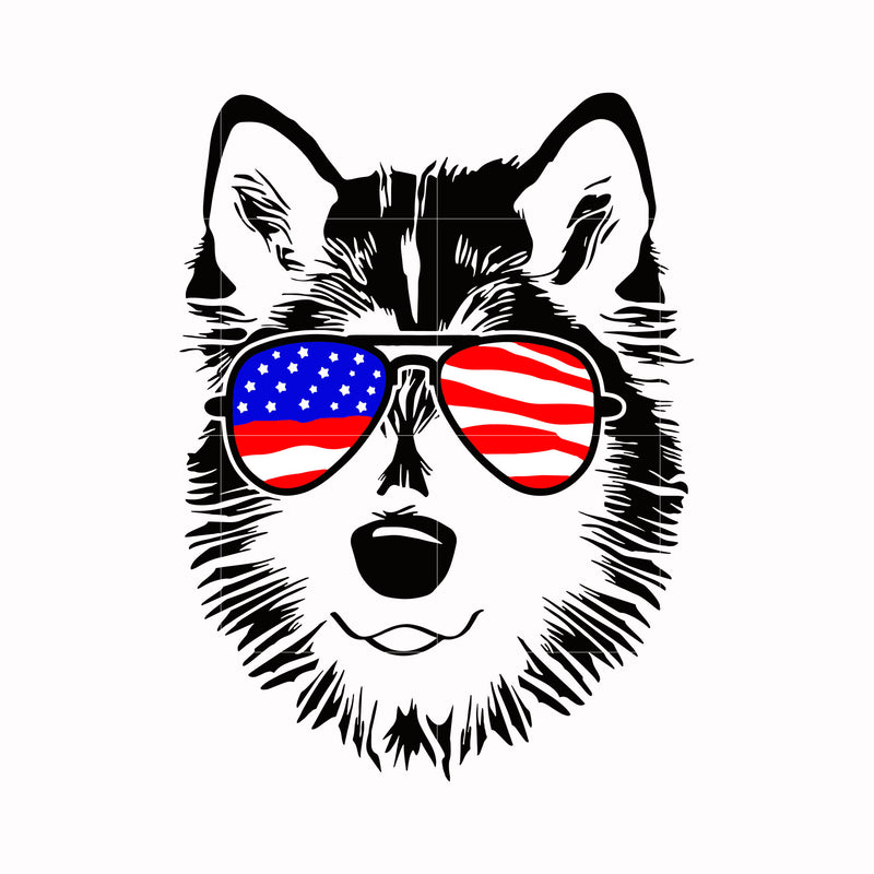 husky dog america svg, png, dxf, eps, digital file JULY0062