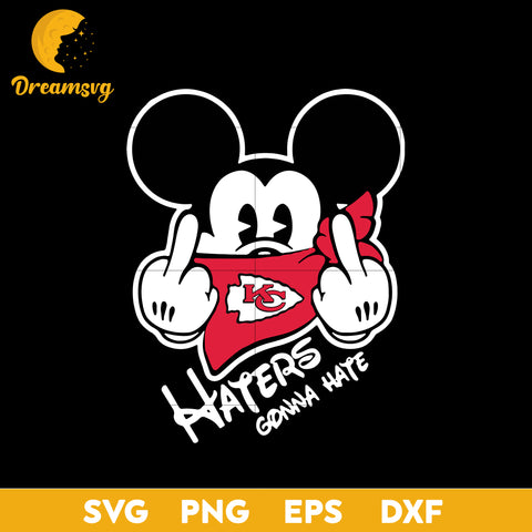 Kansas City Chiefs, Mickey, Haters Gonna Hate Svg, Nfl Svg, Png, Dxf, Eps Digital File.