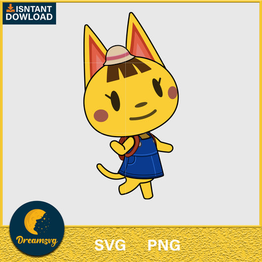 Katie Animal Crossing Svg, Animal Crossing Svg, Animal Crossing Png, Cartoon svg, svg, png digital file