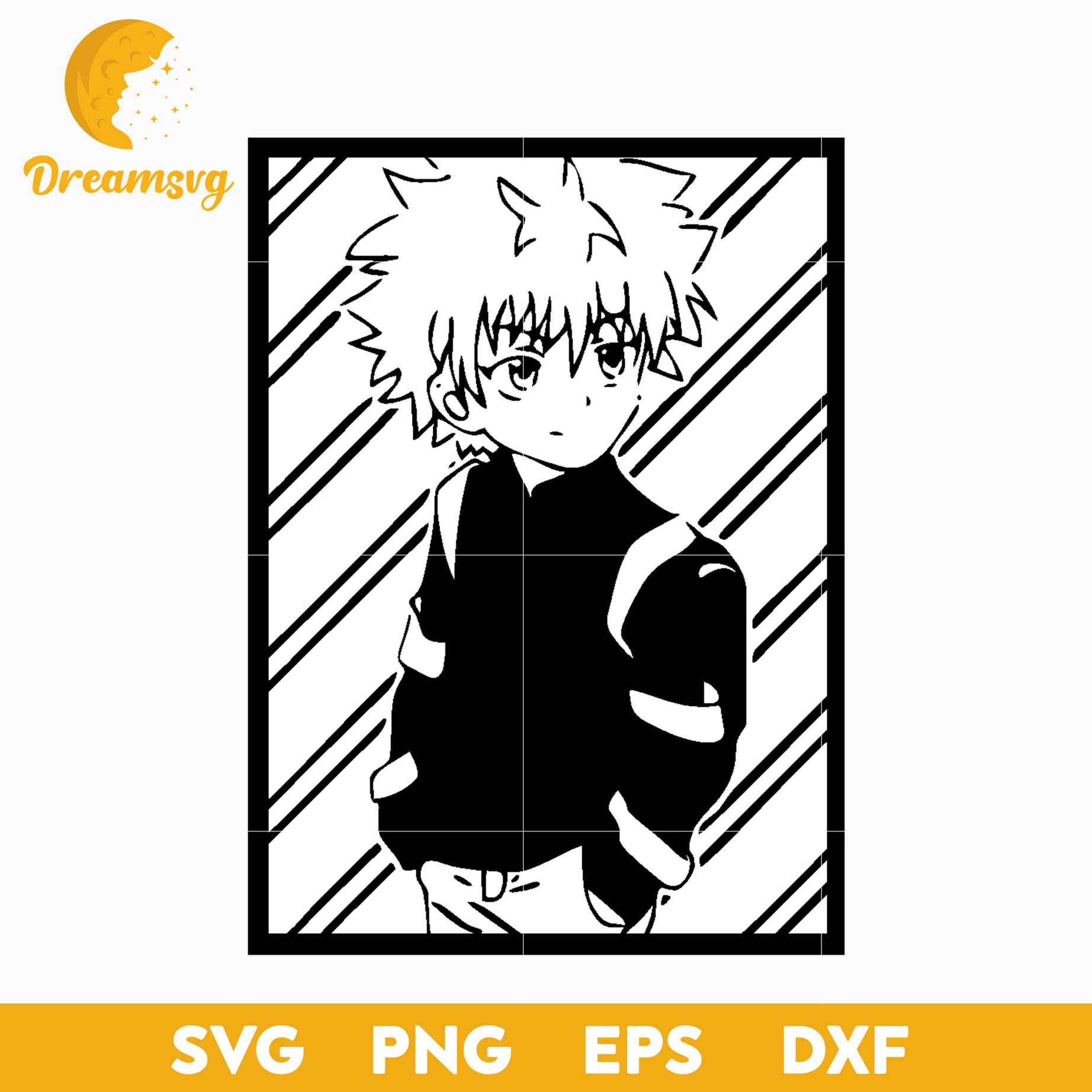 Killua Zoldyck Svg, Hunter Hunter Svg, Killua Anime Lover Svg, Anime Svg, png, eps, dxf digital download.
