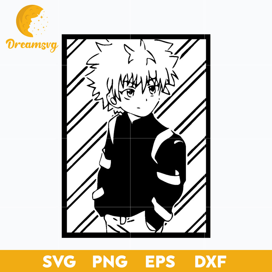 Killua Zoldyck Svg, Hunter Hunter Svg, Killua Anime Lover Svg, Anime Svg, png, eps, dxf digital download.