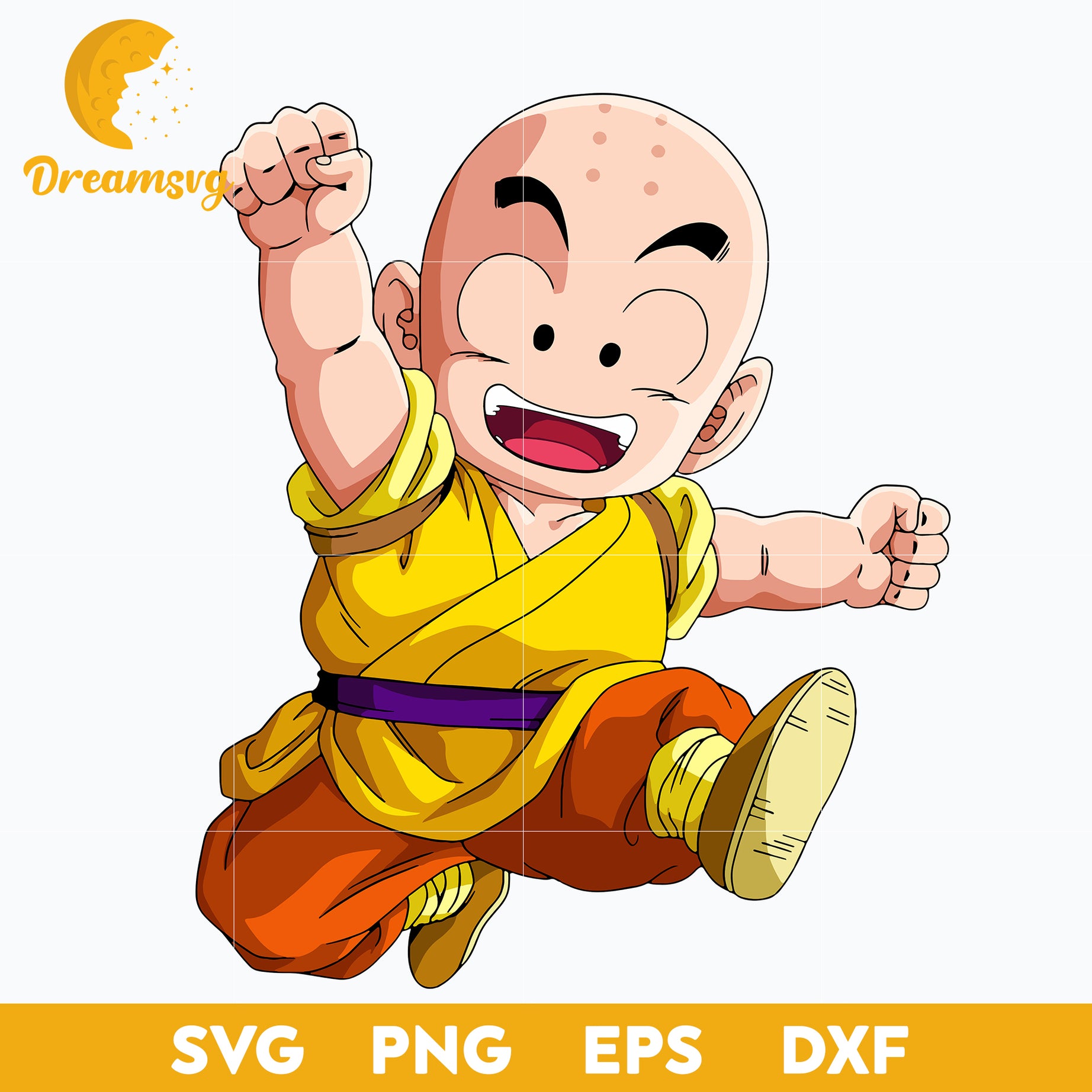 Krillin Chibi Svg, Krillin Dragon Ball Svg, Dragon Ball Svg, Anime Svg, Dragon Ball Character Svg, Anime Svg, png, eps, dxf digital download.