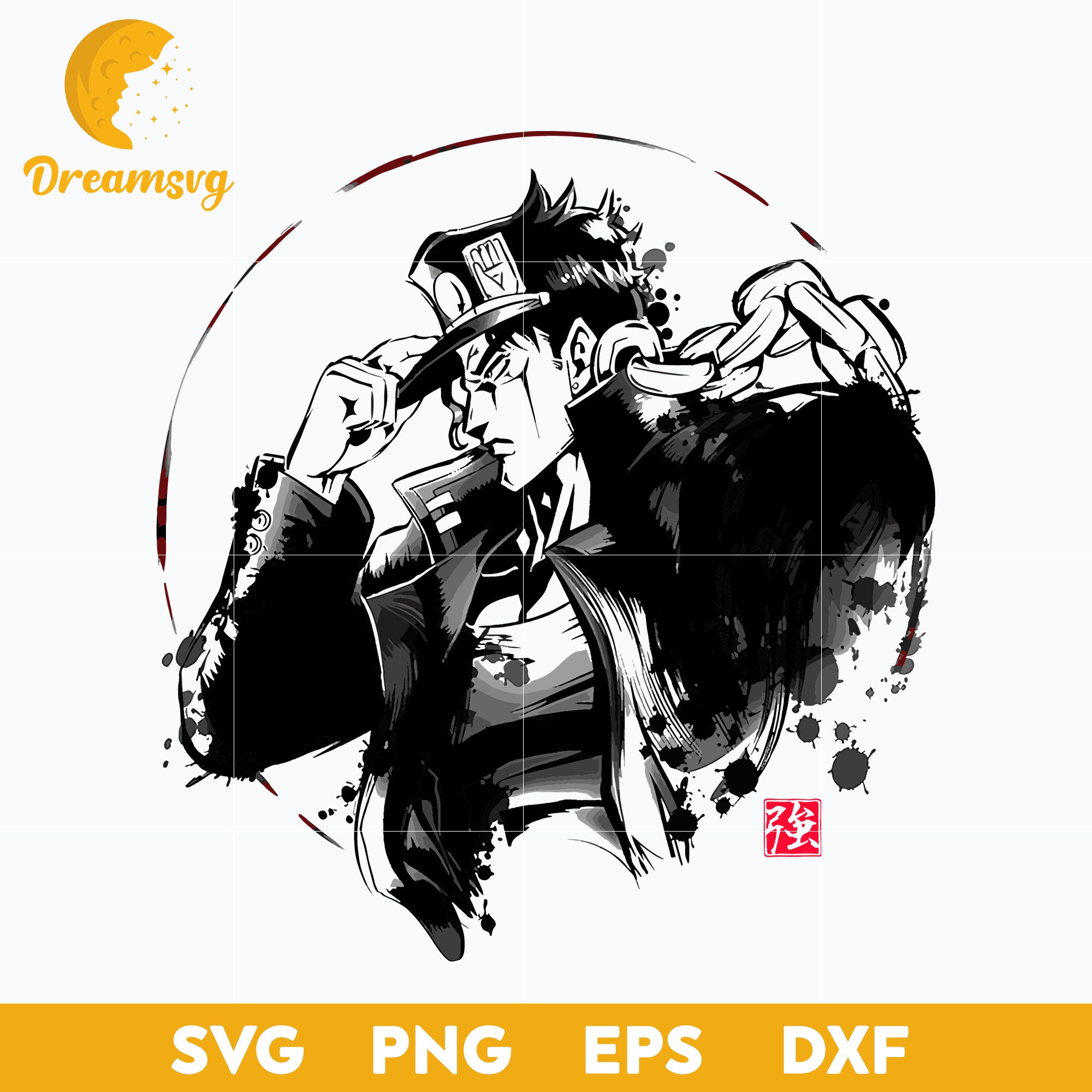 Kujo Jotaro Svg, JoJos Bizarre Svg, Anime Svg, png, eps, dxf digital download.