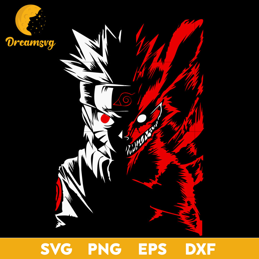 Kyuubi Naruto Svg, Naruto Shippuden Kurama Svg, Naruto Svg, The Nine Tailed Beast Svg, Anime Svg, png, eps, dxf digital download.