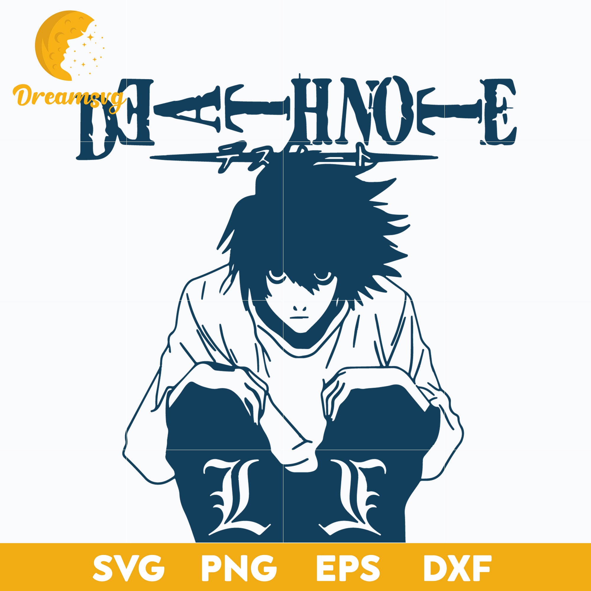 L Lawliet Svg, Death Note Svg, Japanese Cartoon Svg, Anime
