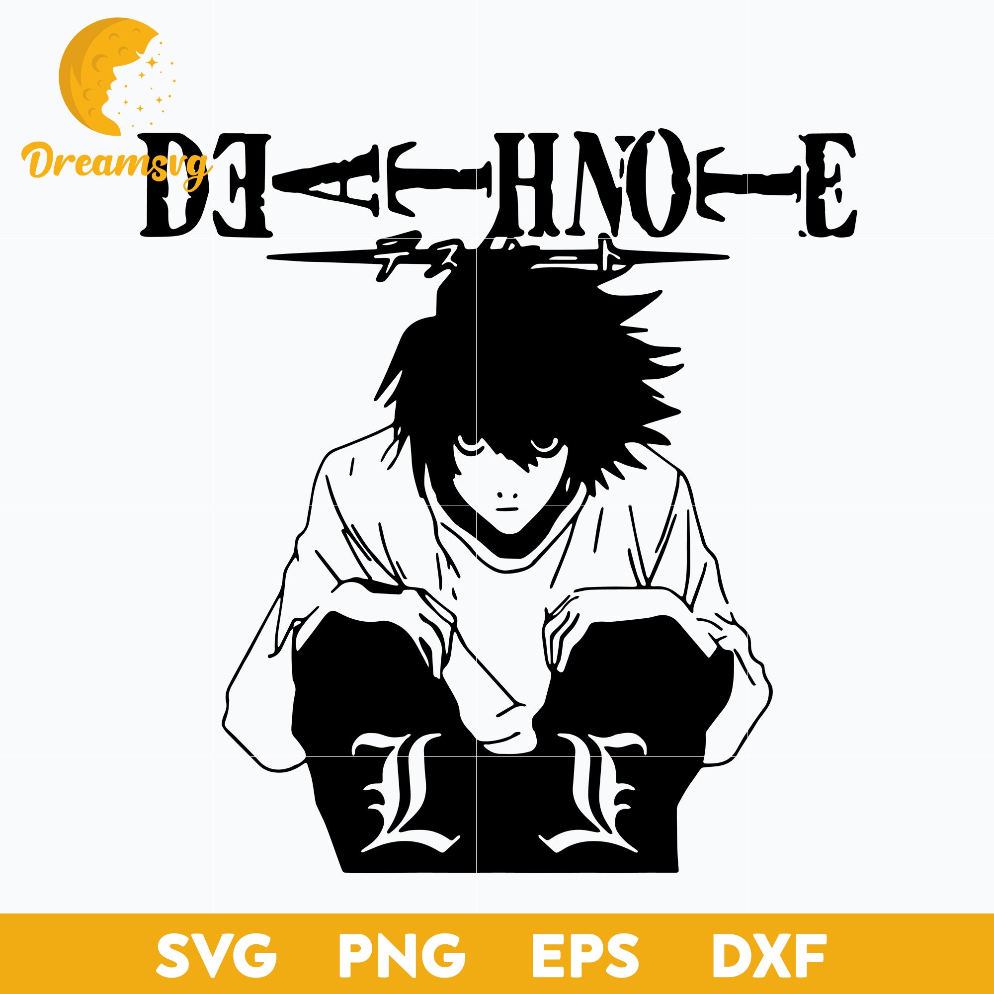 L Lawliet Svg, Death Note Svg, Japanese Cartoon Svg, Anime