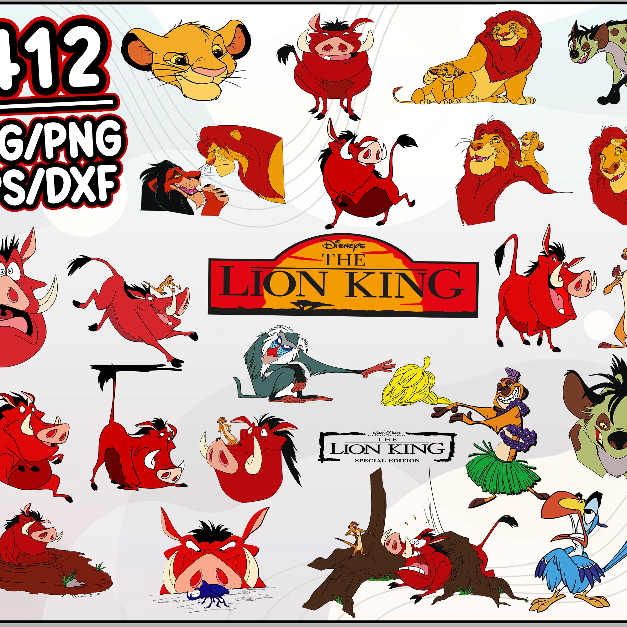 412+ Lion King Svg Bundle, Bundle Lion King Clipart Svg, Lion King Svg and Png, Bundle Layered SVG, Cartoon svg, png, dxf, eps digital file